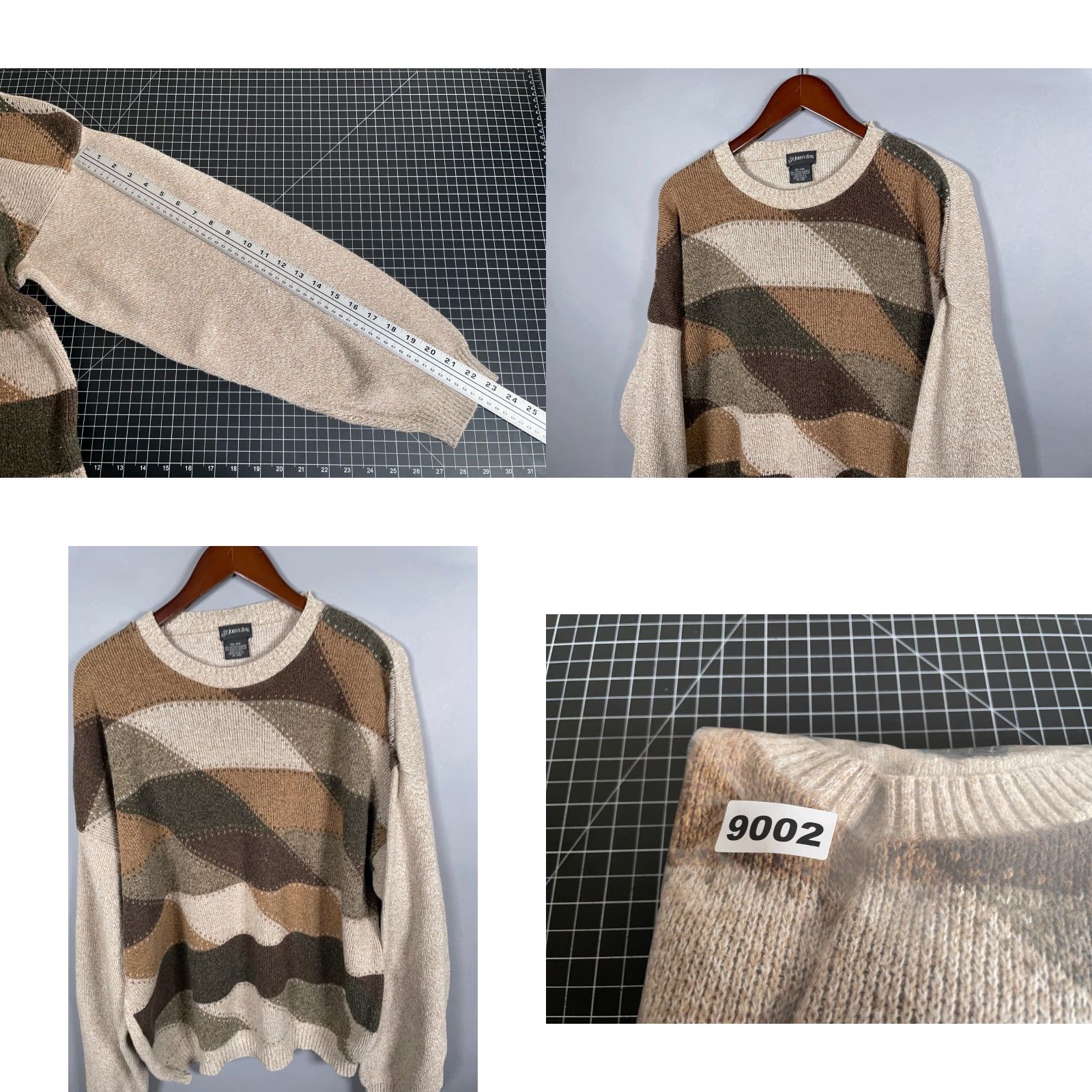 Vintage VINTAGE St. John's Bay Sweater Adult 2XL Beige Geometric Pattern Crew Neck Knit Pullover 90s Dad Retro USA Made Mens Size US XXL / EU 58 / 5 - 8 Thumbnail