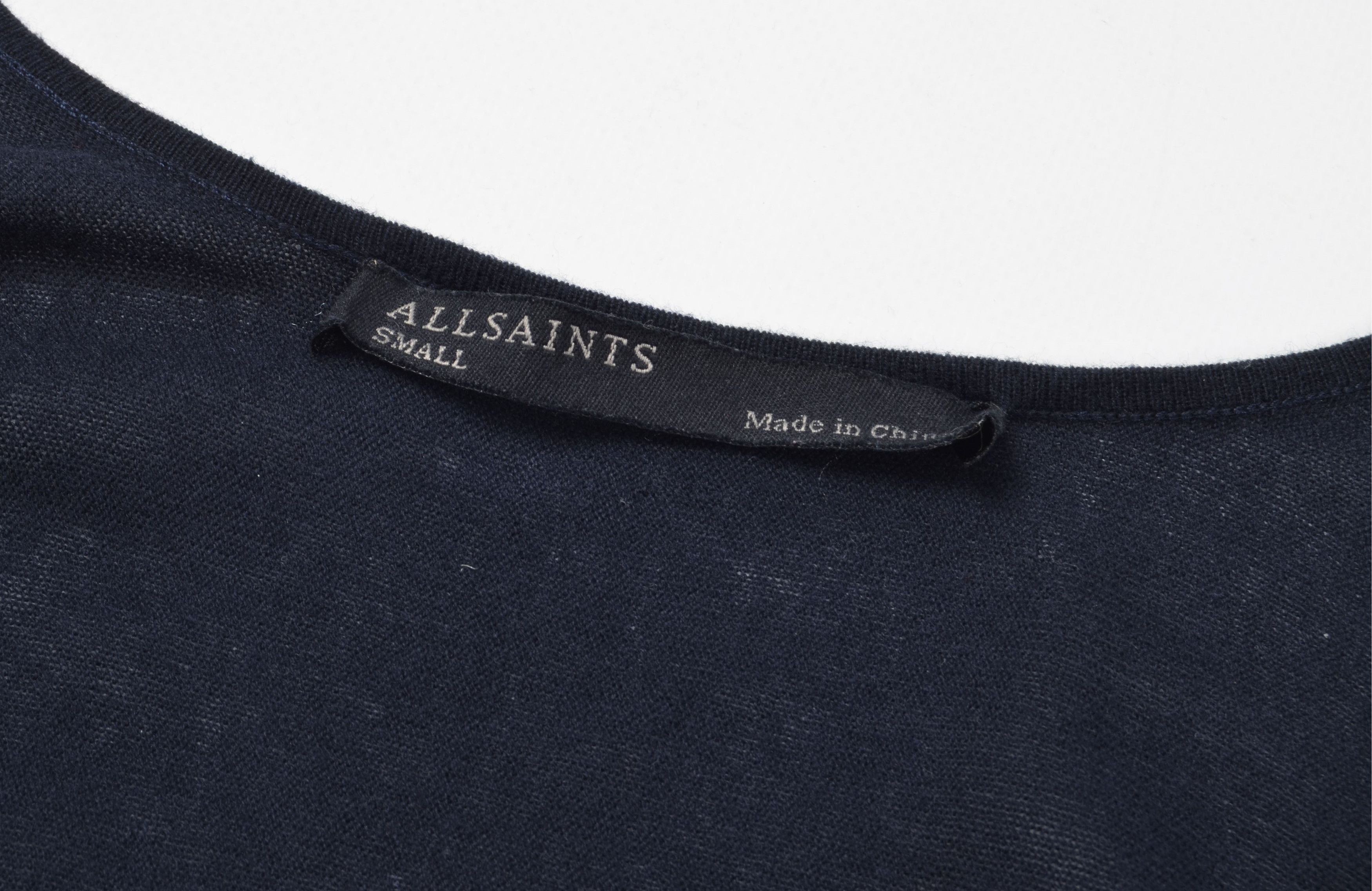 Allsaints Allsaints Navy Drapped Neck Avant-Garde Tunic Top Size S / US 4 / IT 40 - 7 Thumbnail