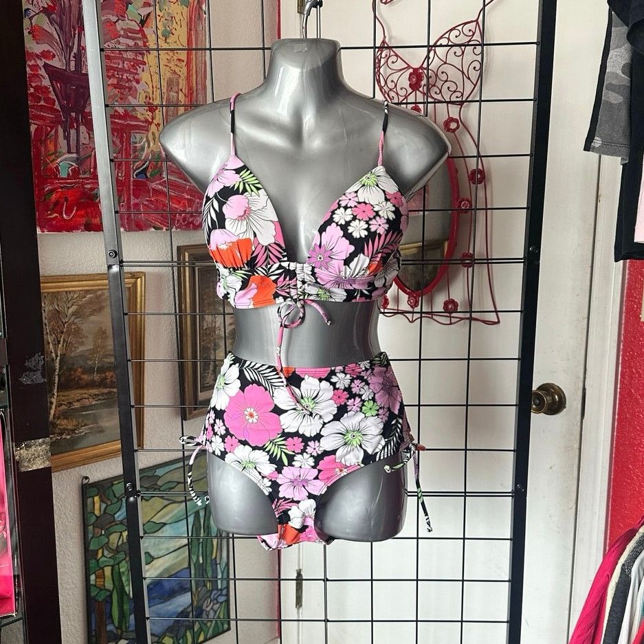 Other salt + cave pink floral multicolored bikini set Size ONE SIZE - 1 Thumbnail