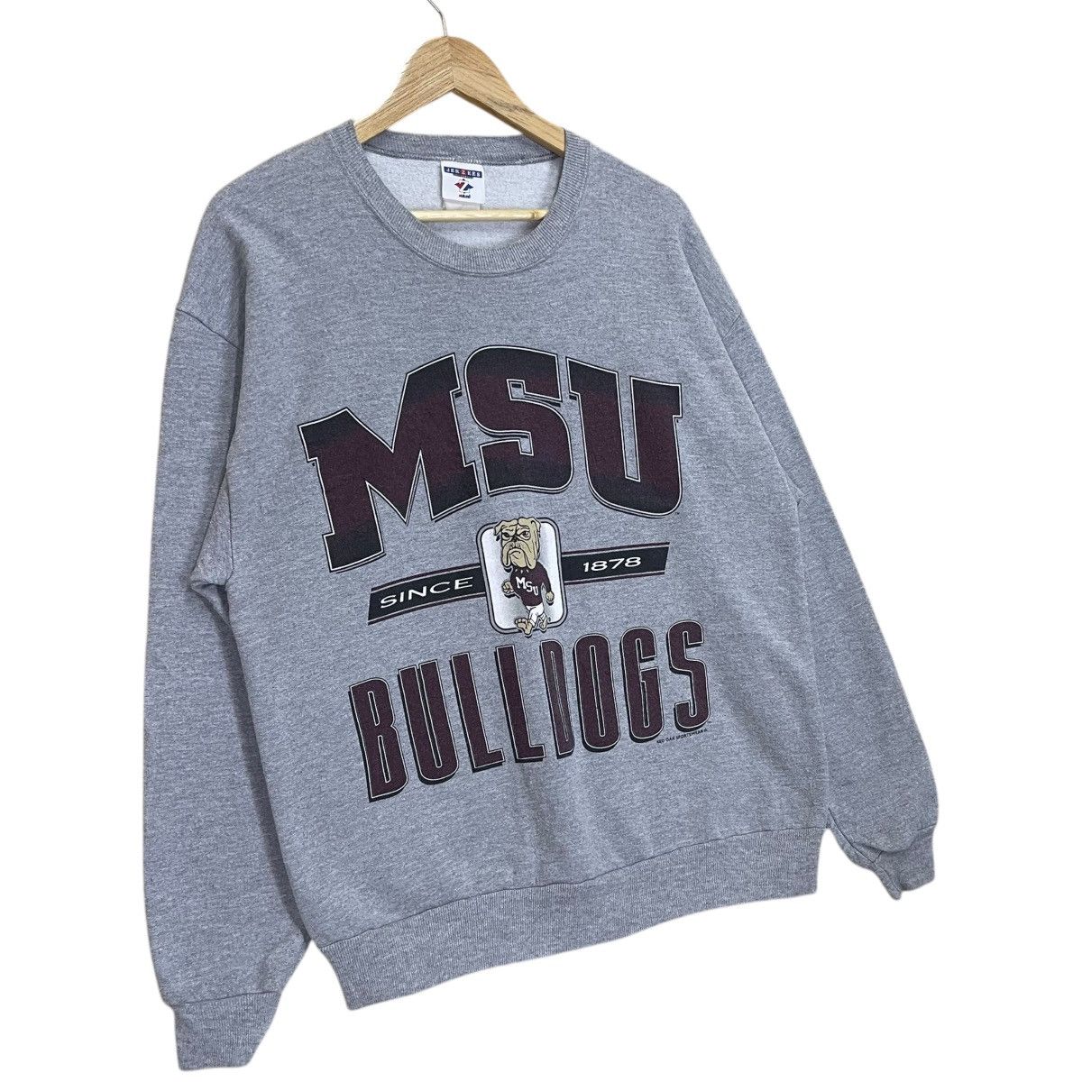 Vintage Vintage 90s Mississippi State University Bulldogs Sweatshirt Size US M / EU 48-50 / 2 - 2 Thumbnail