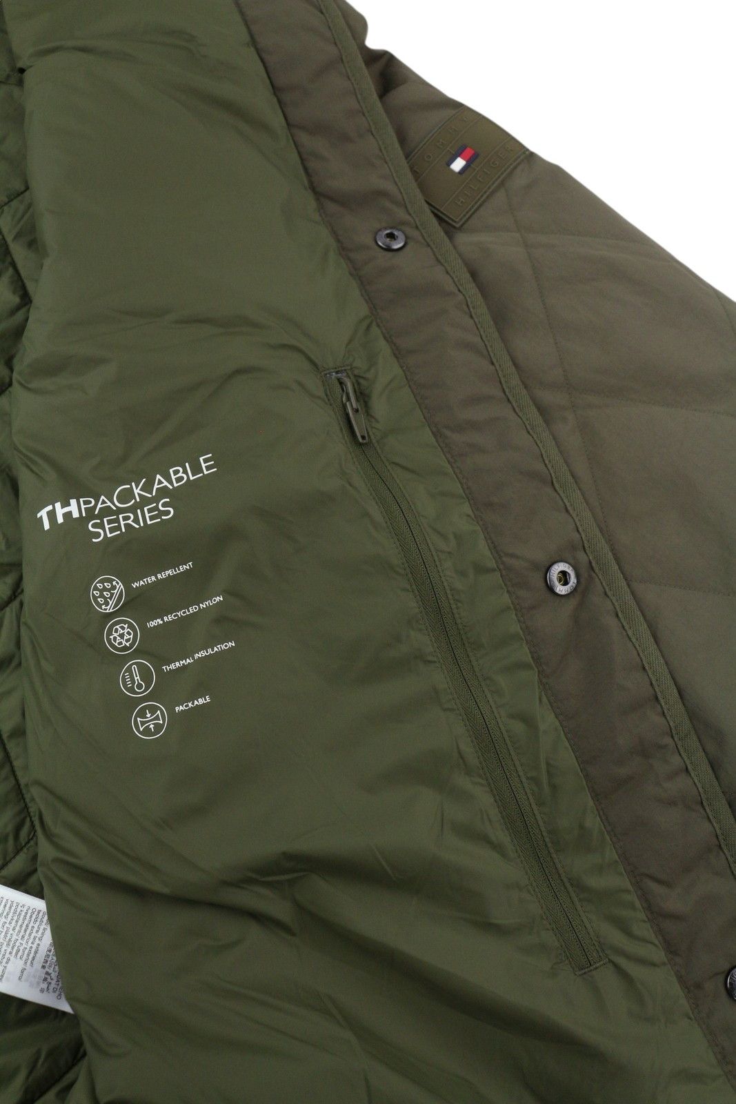 Tommy Hilfiger PACKABLE RECYCLED LINER M Khaki Green Padded Jacket 85621 Size US M / EU 48-50 / 2 - 8 Thumbnail