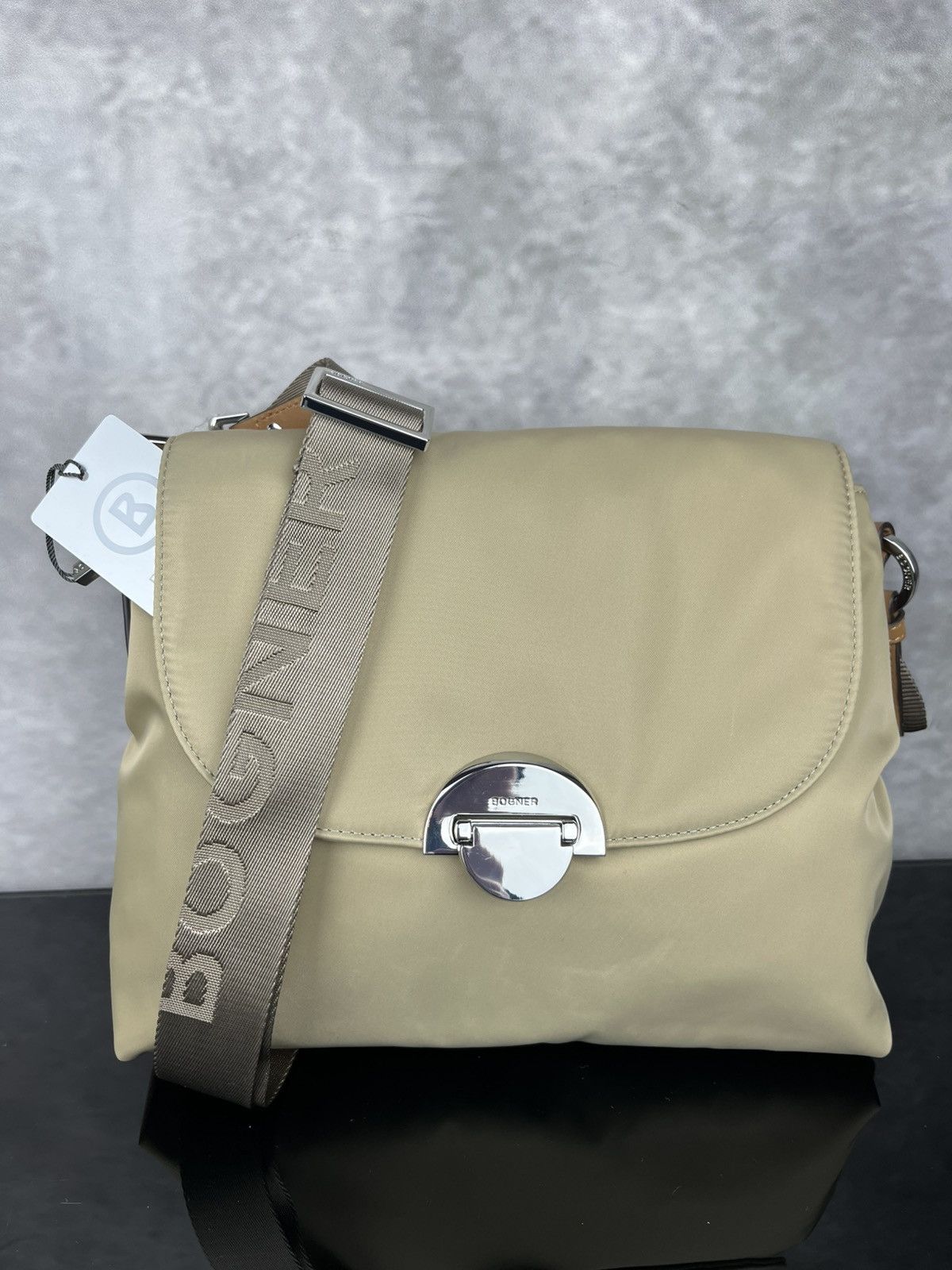 NWT Bogner Klosters Annie Shoulder Bag - Cappuccino Nylon