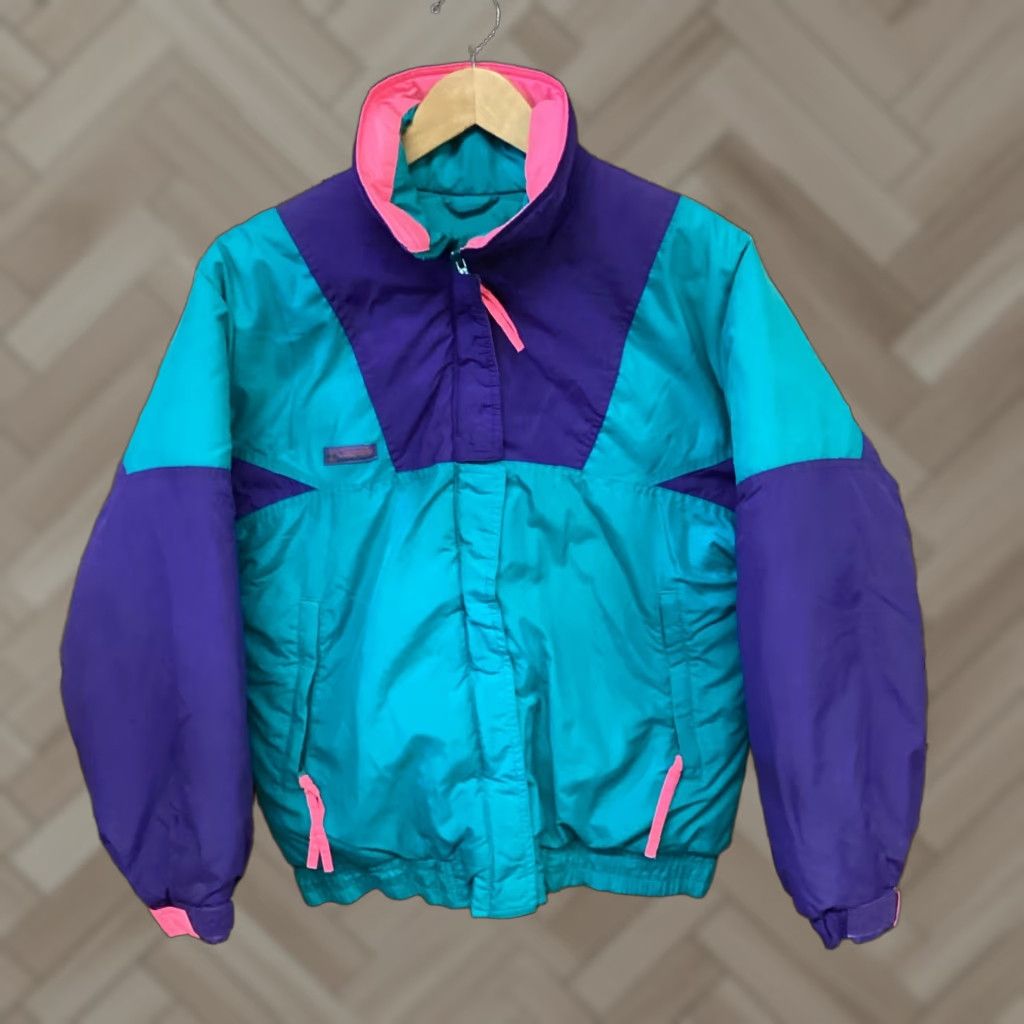 Pinko VTG Columbia Whirlibird Jacket Purple Pink Green Women M Reversible 90s Ski Snowboard Size M / US 6-8 / IT 42-44 - 1 Thumbnail