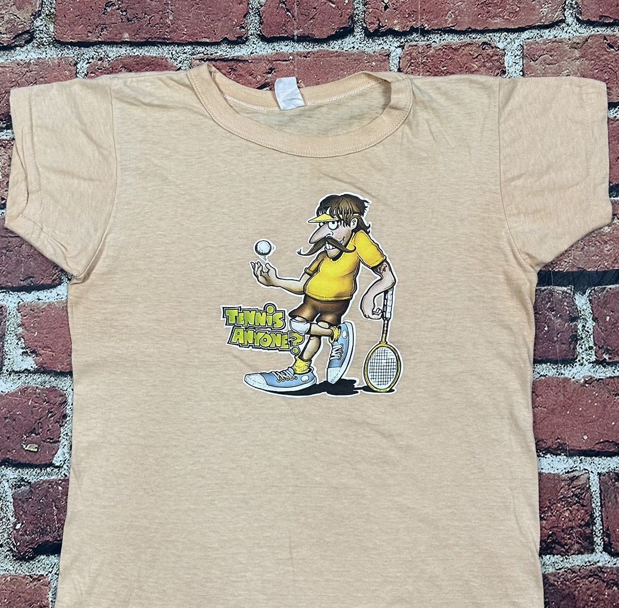 Vintage True Vintage 70s/80s Tennis Anyone Cartoon Tee Single Stitch Size US M / EU 48-50 / 2 - 5 Thumbnail