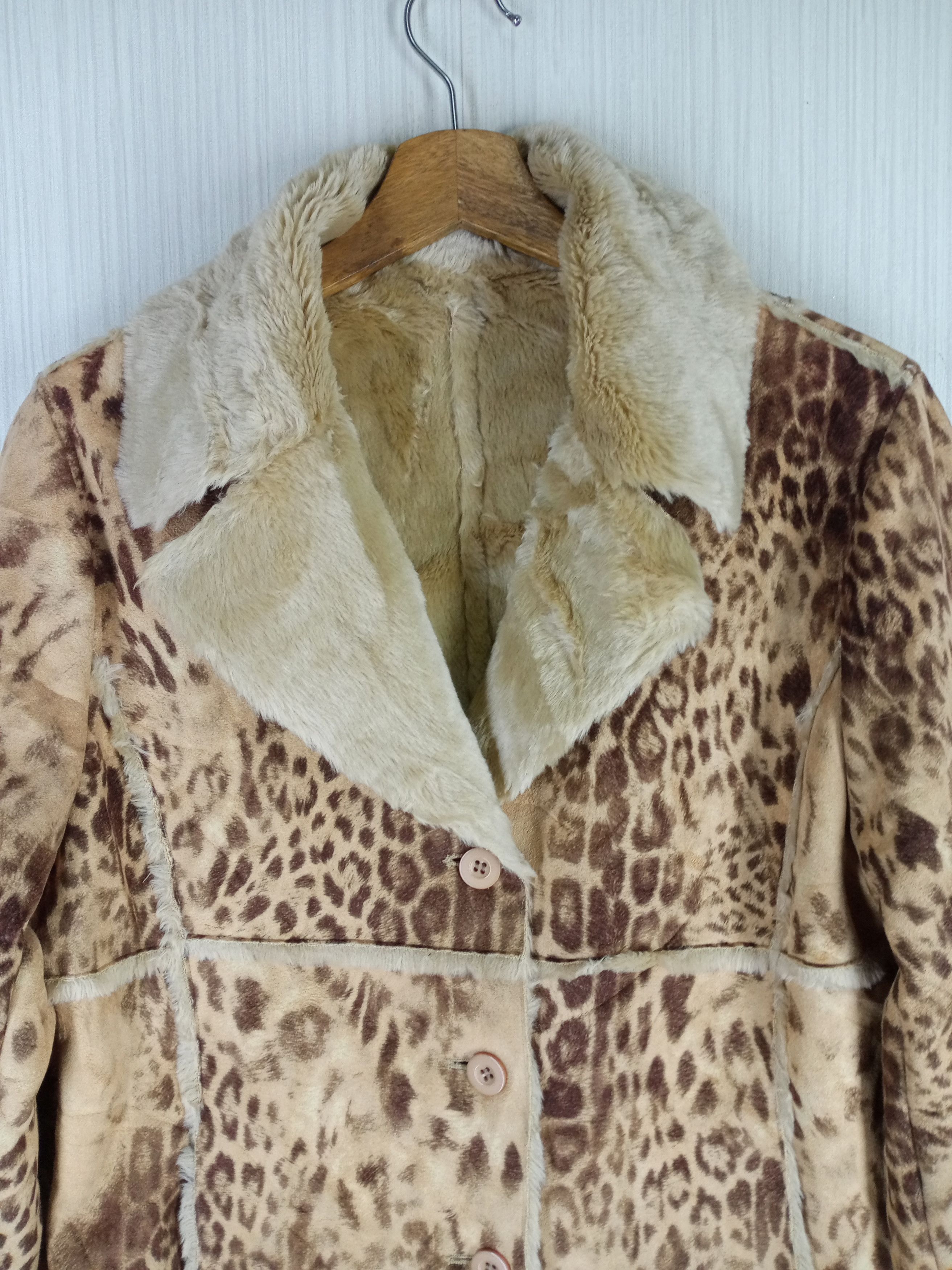 Japanese Brand VINTAGE OTTO SUMISHO LEOPARD FAUX FUR JACKET Size US M / EU 48-50 / 2 - 4 Thumbnail