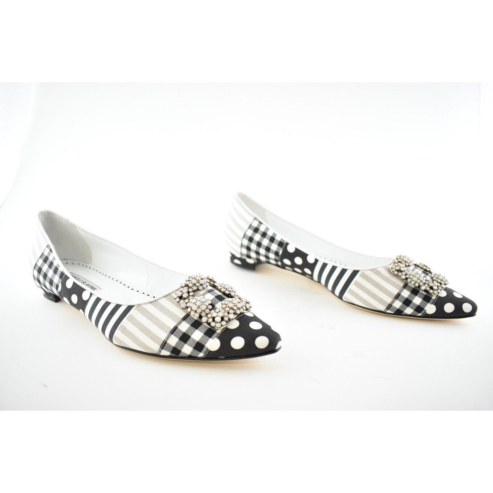 Manolo Blahnik Hangisi Flat Patches Jewel Buckle Classic Ballet 41.5 Size US 11.5 / IT 41.5 - 4 Thumbnail