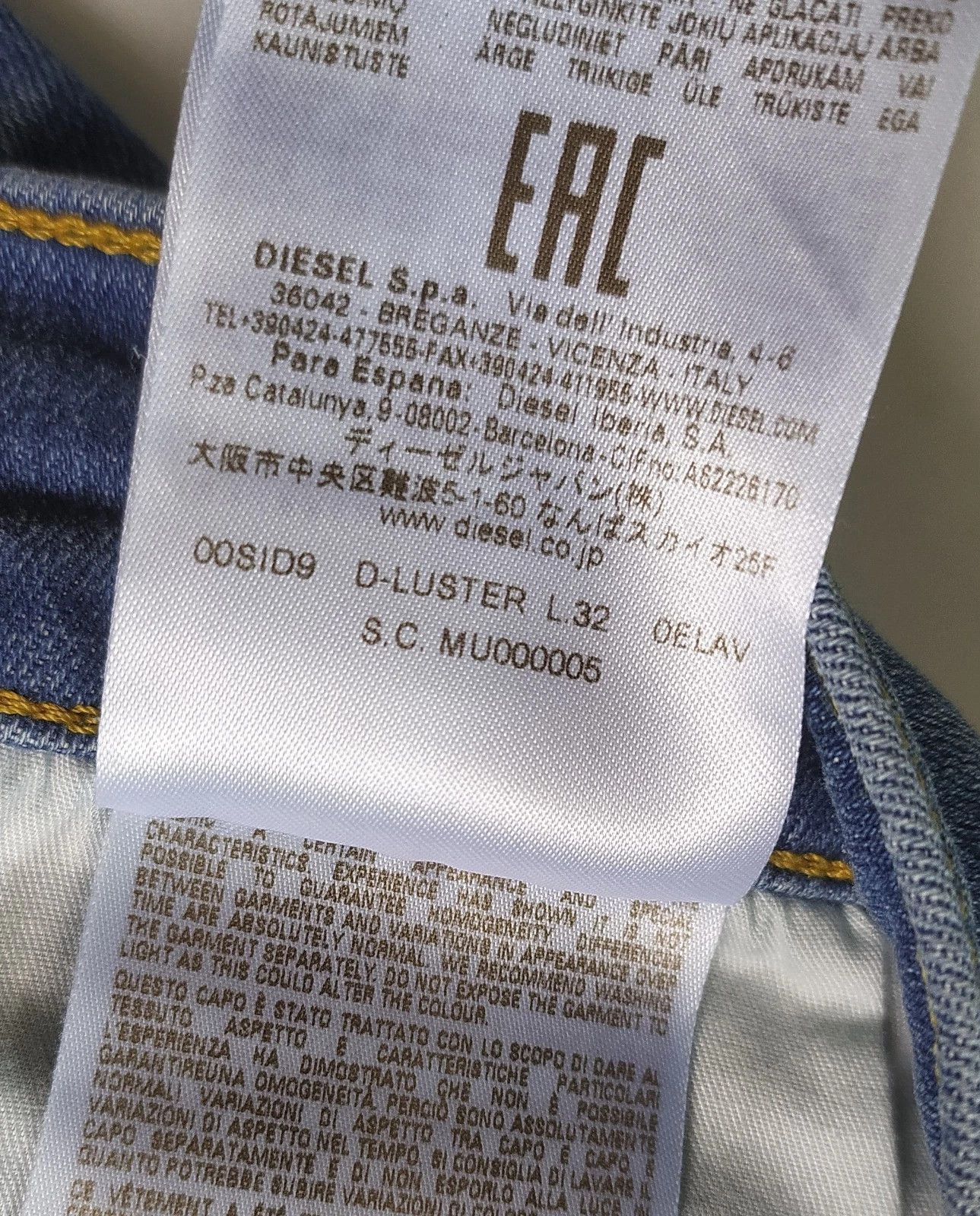 Diesel Diesel D-LUSTER L.32 MENS JEANS T/9946 Size US 33 - 8 Thumbnail