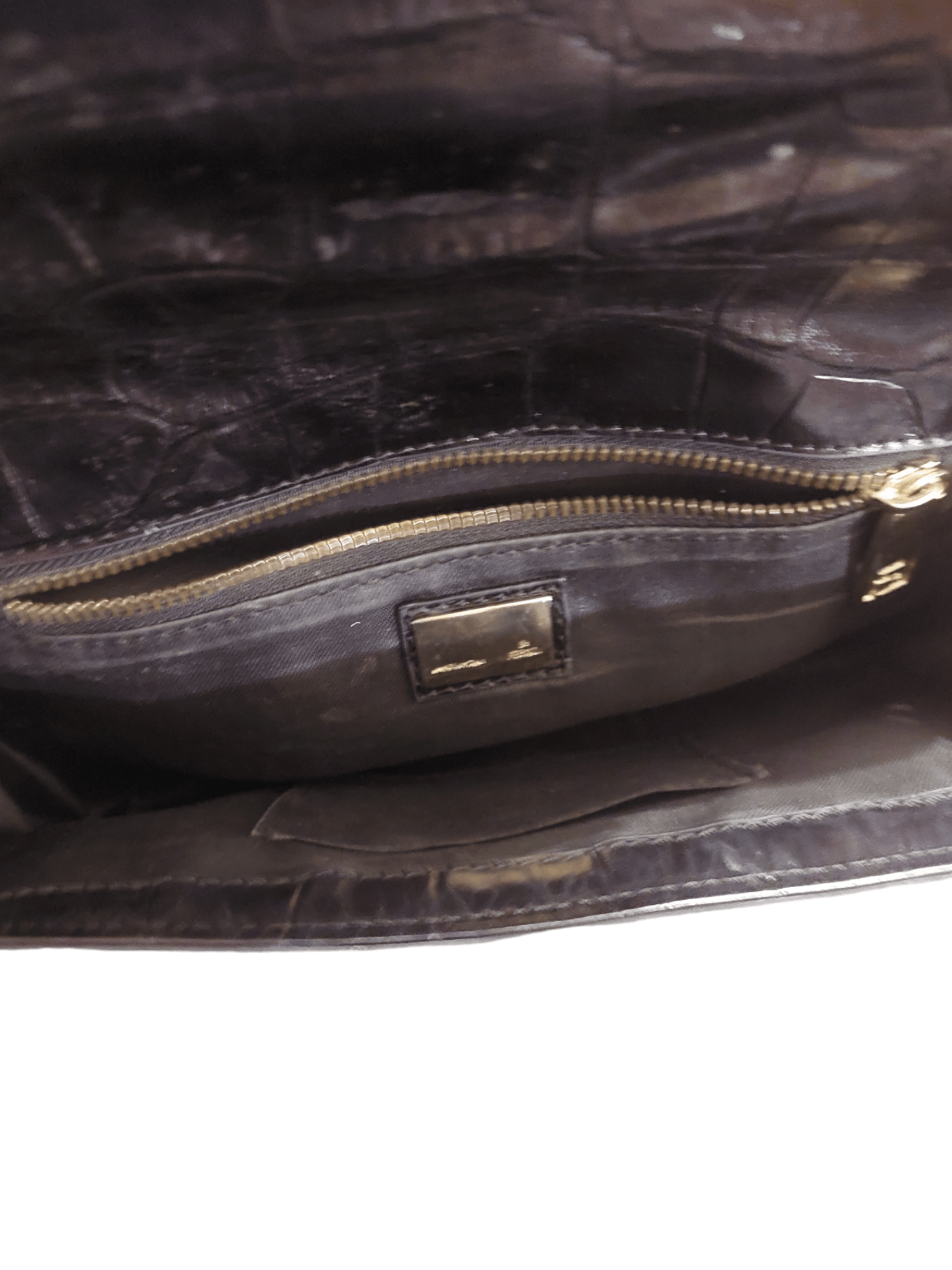 Fendi Crocodile Embossed Leather Clutch Size ONE SIZE - 7 Thumbnail