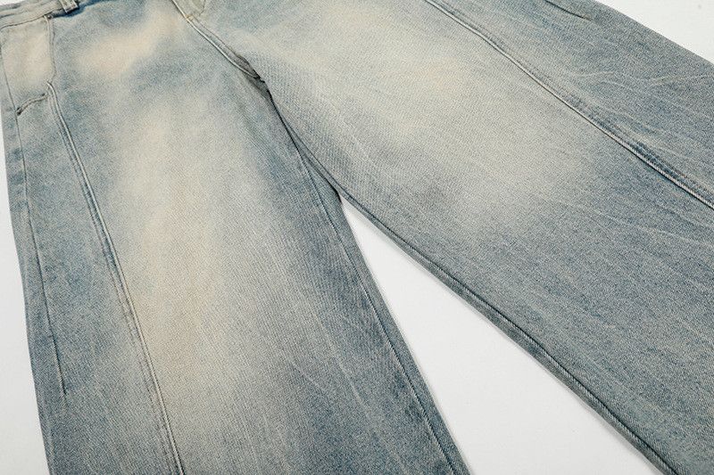 Vintage Men's high school street light blue patchwork curved jeans Size US 32 / EU 48 - 4 Thumbnail