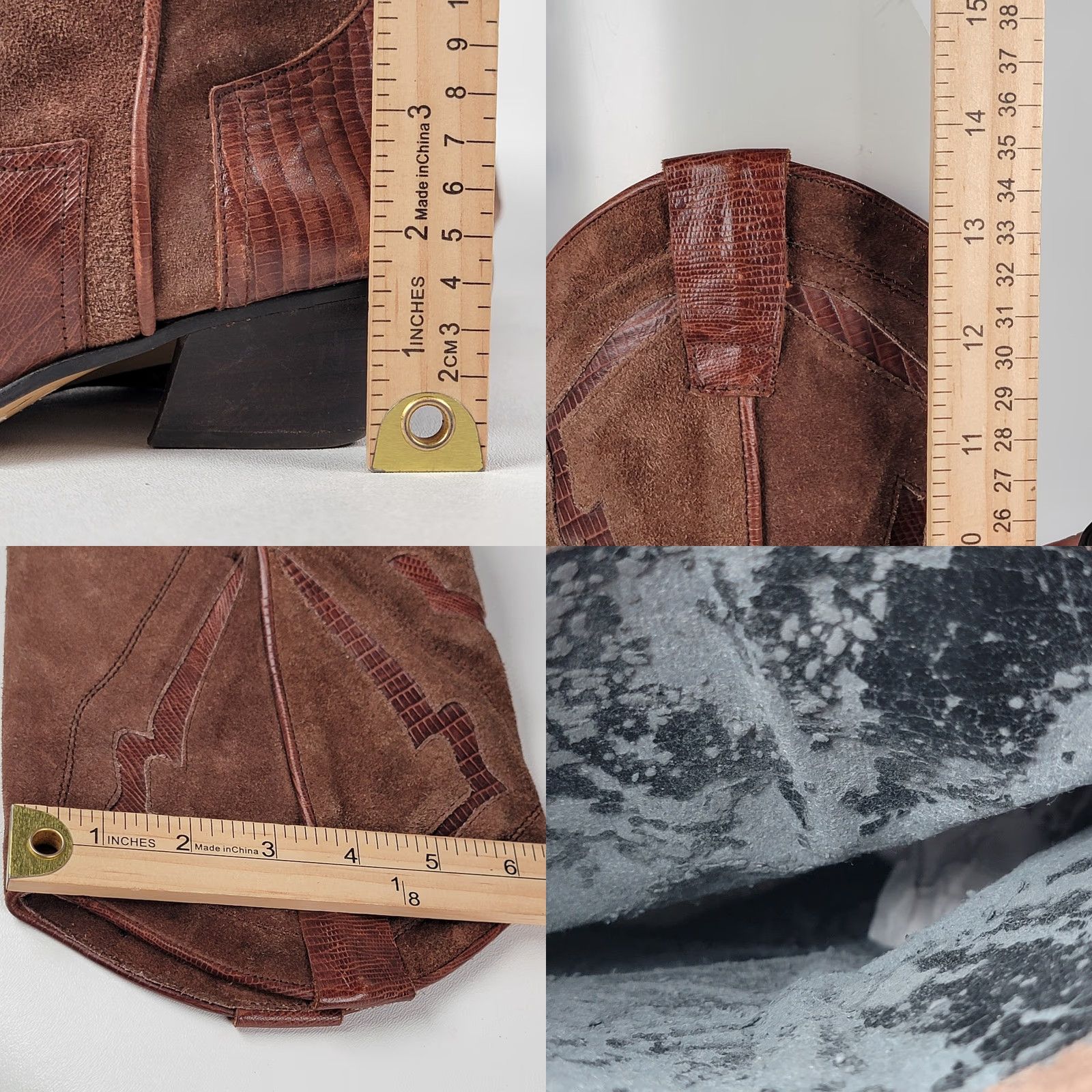 Vintage VINTAGE Unbranded Women's Western Boots Toe Cap Brown Suede Leather 6.5 Pointed Toe Casual Women’s Shoes Block Heel Shoes Size ONE SIZE - 8 Thumbnail