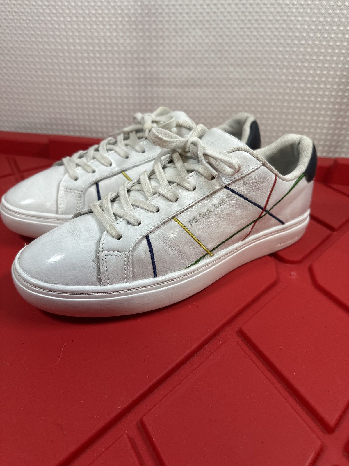 Paul Smith PAUL SMITH Leather Abstract Stripe Rex Sneakers Size US 7 / EU 40 - 5 Thumbnail