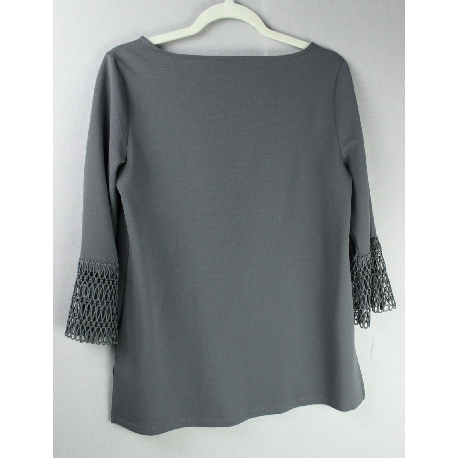 Ann Taylor Ann Taylor Factory Blouse Gray - Lace Cuff - Small Size S / US 4 / IT 40 - 2 Thumbnail