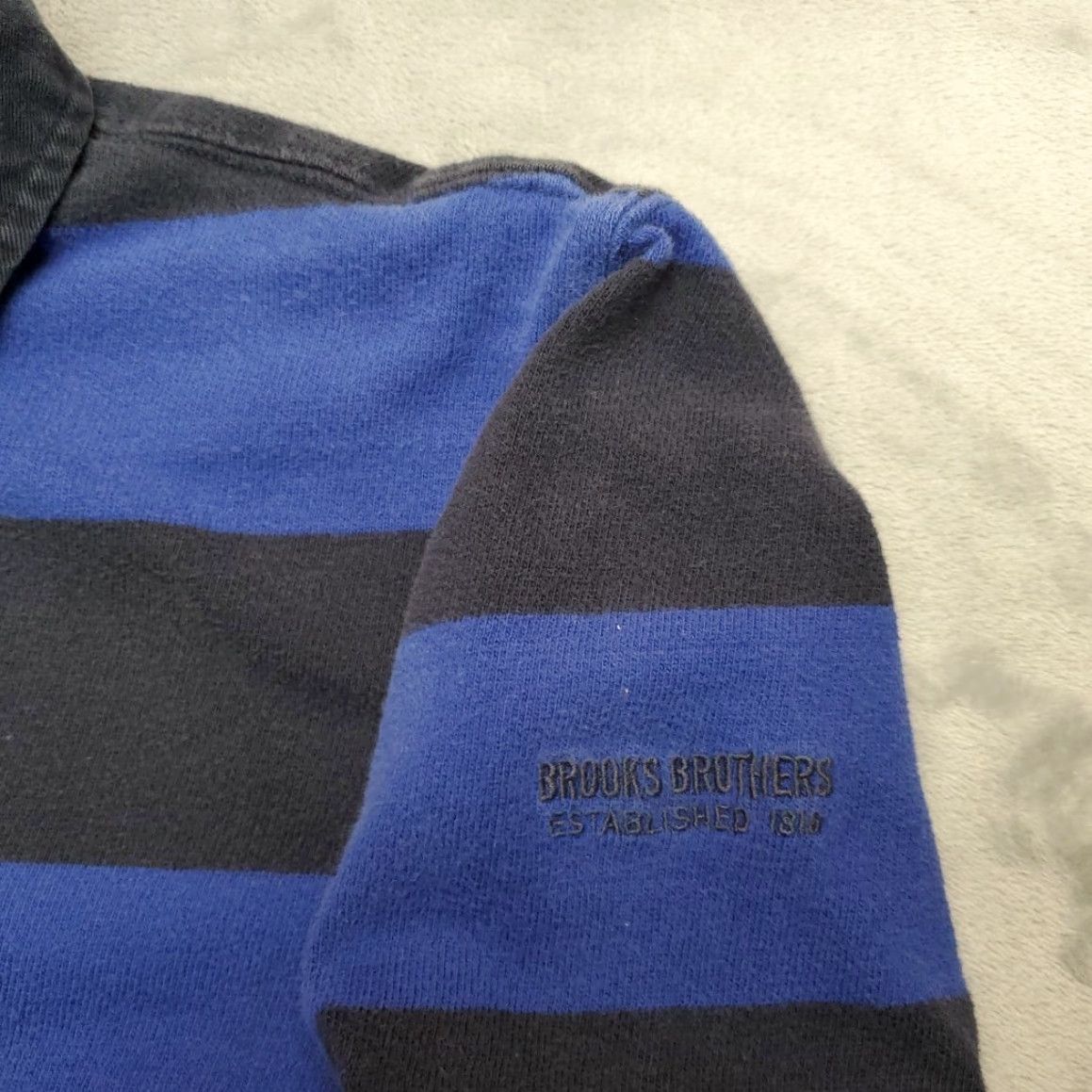 Brooks Brothers VINTAGE Brooks Brothers Rugby Shirt Men XL Blue Striped Button Polo Casual Rugby Size US XL / EU 56 / 4 - 5 Thumbnail
