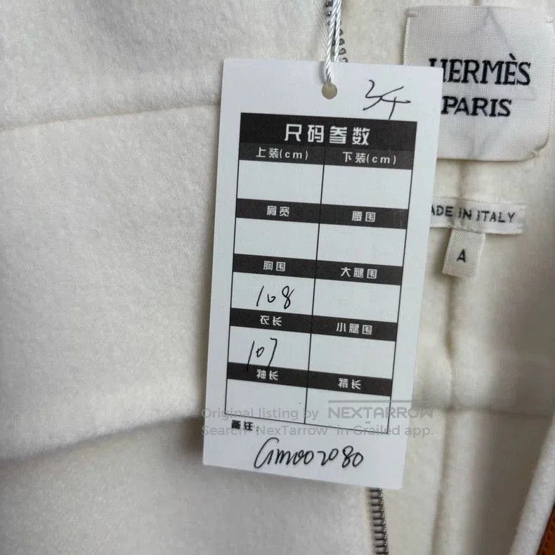 Hermes Hermes White Fringe Cashmere Coat. Size US XS / EU 42 / 0 - 3 Thumbnail
