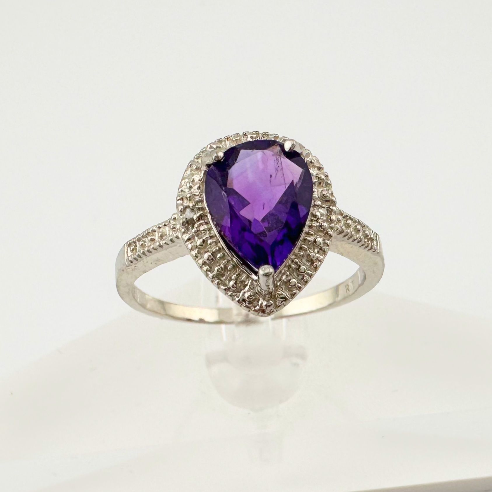 2.24 Carat Natural Amethyst Ring Size 8.25 - Sterling SIlver