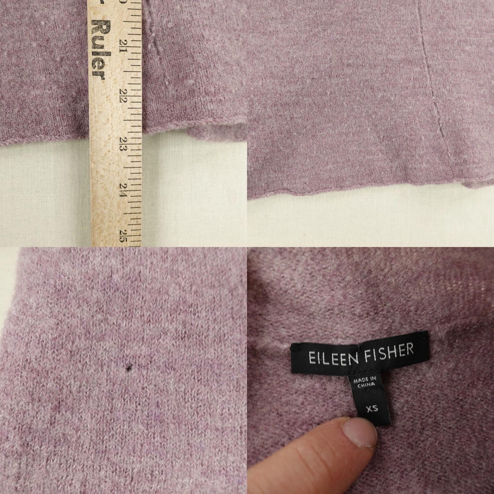 Eileen Fisher VINTAGE Eileen Fisher Sweater Womens XS Solid Lavender Purple Open Front Knit Cardigan Merino Wool Lightweight Long Sleeve Casual Workwear Womens Size XS / US 0-2 / IT 36-38 - 8 Thumbnail