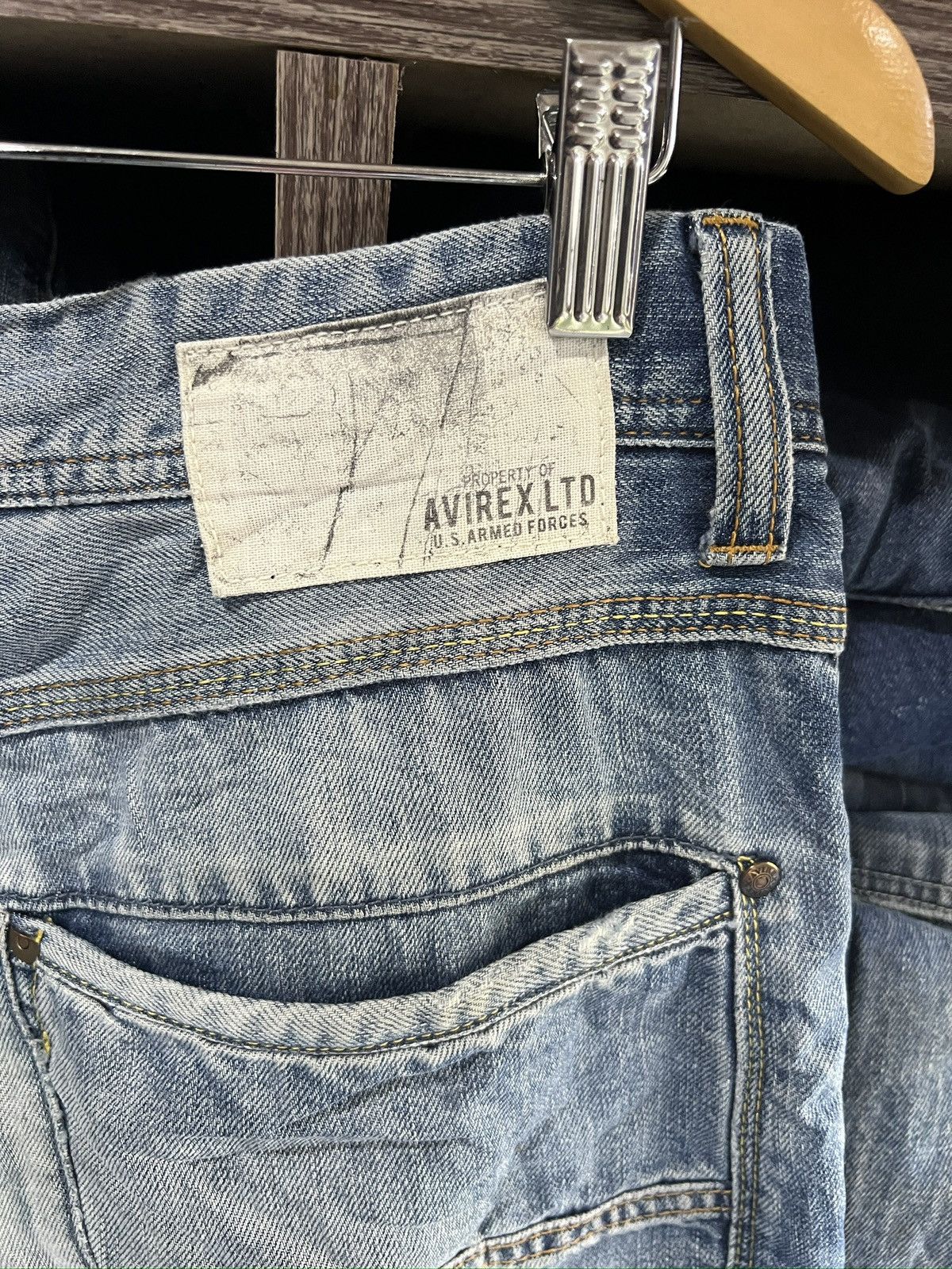 Avirex 🔥Rare Avirex Distressed Denim Size US 35 - 17 Thumbnail