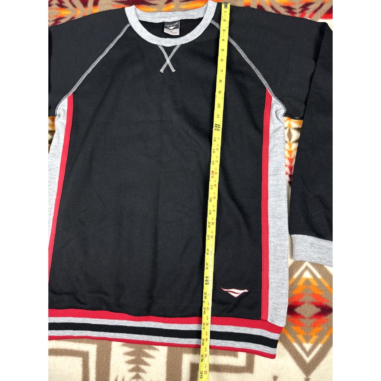 Vintage VINTAGE Cheeetah Brand Long Sleeve Thermal Shirt Mens M Black Gray Red Mens Size US M / EU 48-50 / 2 - 5 Thumbnail