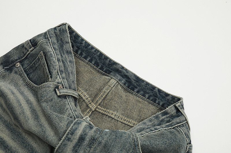 Vintage American retro street cleanfit whiskered washed jeans Size US 32 / EU 48 - 4 Thumbnail