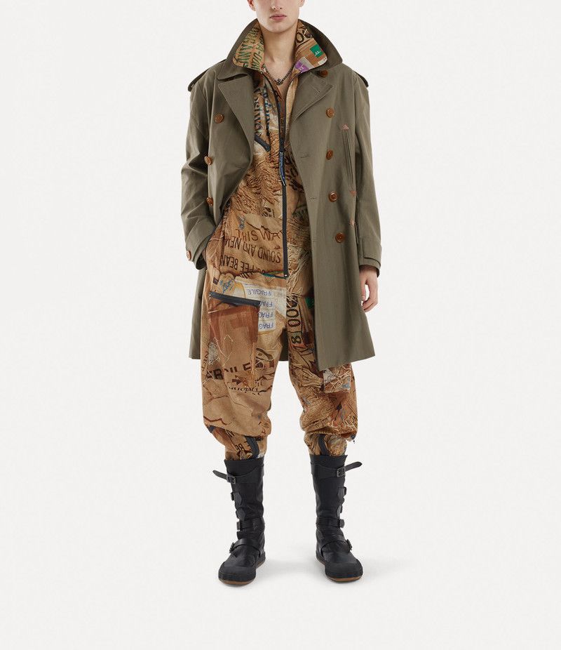 Vivienne Westwood o1srvl11e0326 Stripped Trench Coat in Green Size US L / EU 52-54 / 3 - 4 Thumbnail