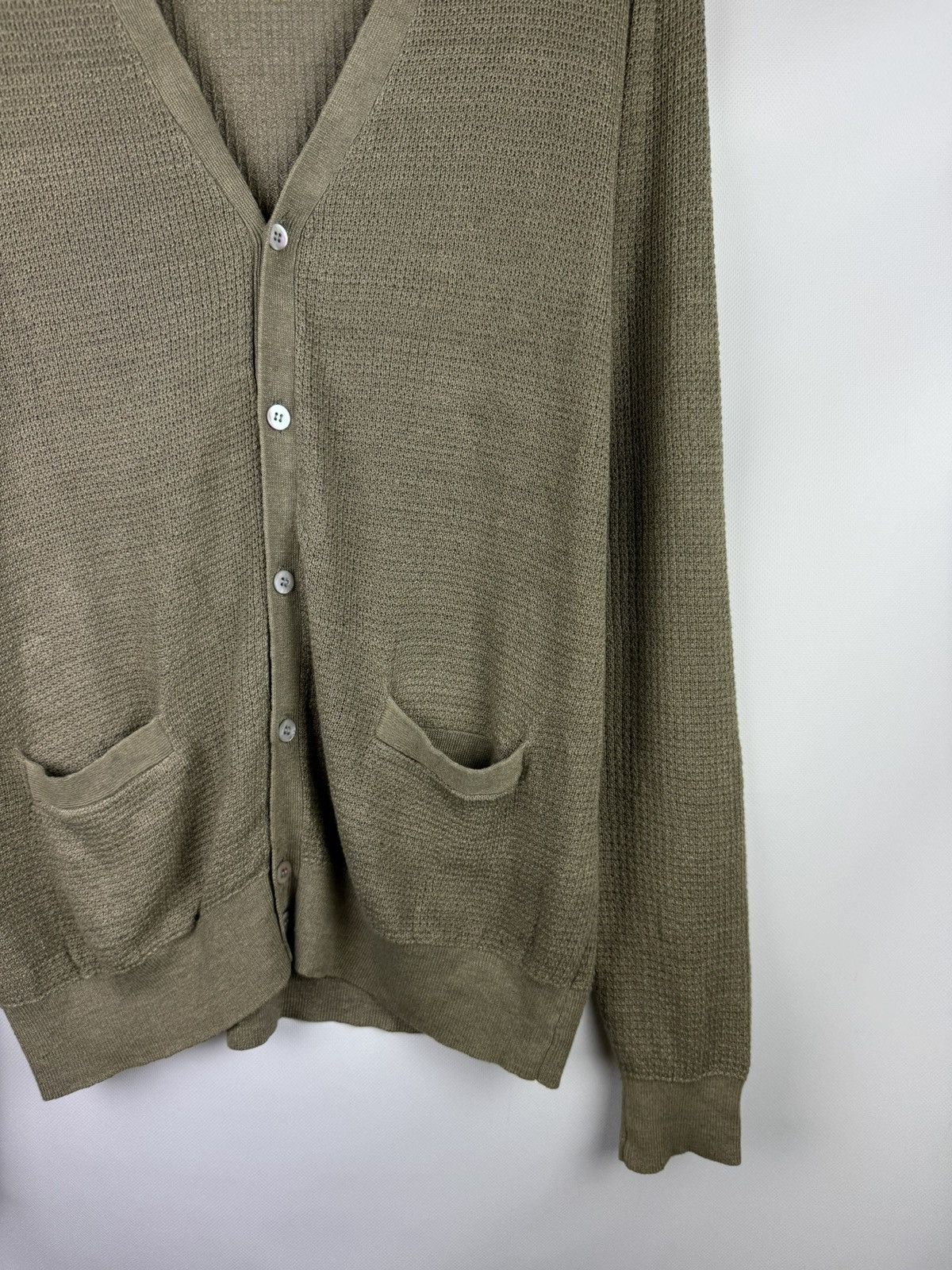 Suitsupply Suitsupply Men’s Linen Button Front Knitted Cardigan Sweater Size US XL / EU 56 / 4 - 6 Thumbnail