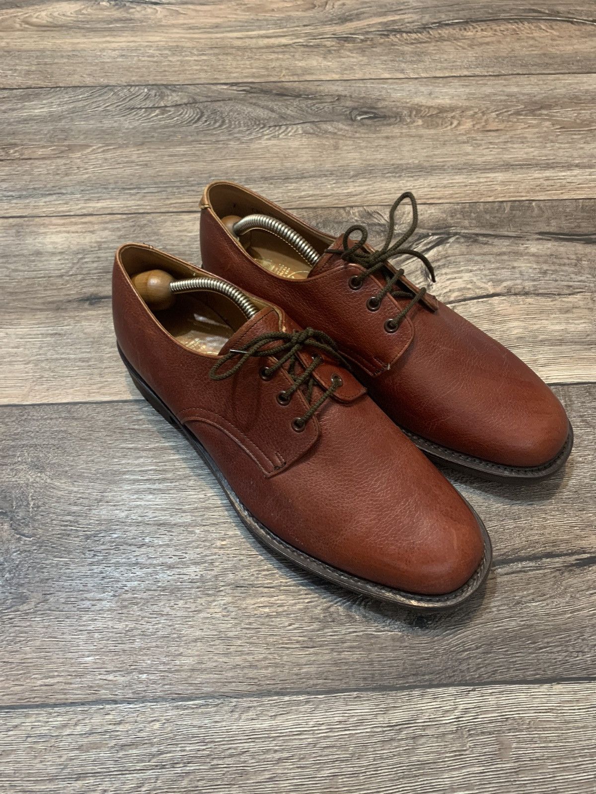 Leather × Vintage Rare Itshide Commando Made In England Leather Derby Shoes Size US 9 / EU 42 - 2 Thumbnail