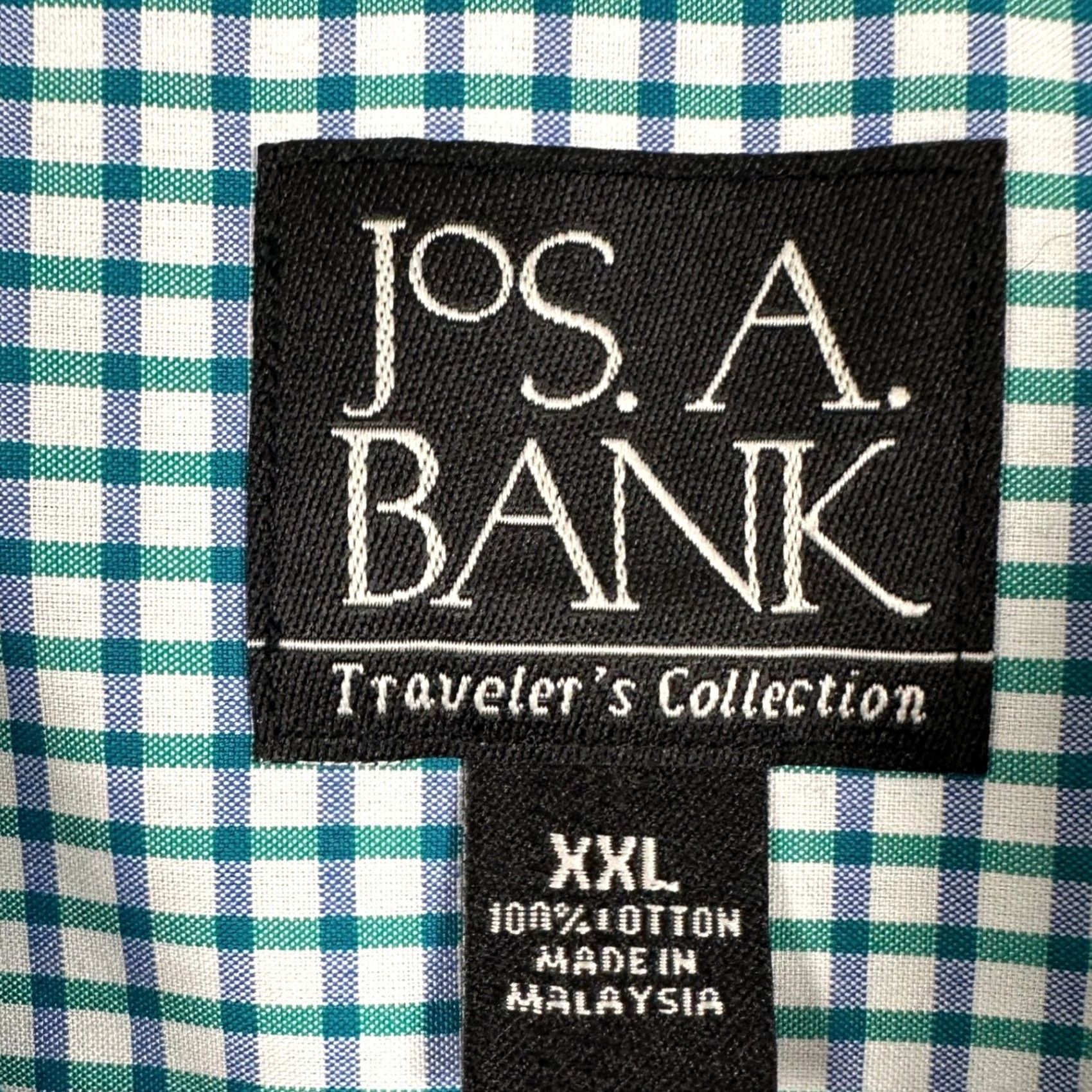 Jos. A. Bank Jos. A. Bank Travelers Collection Shirt Button Down Men 2XL White Blue Plaid NEW Size US XXL / EU 58 / 5 - 4 Thumbnail