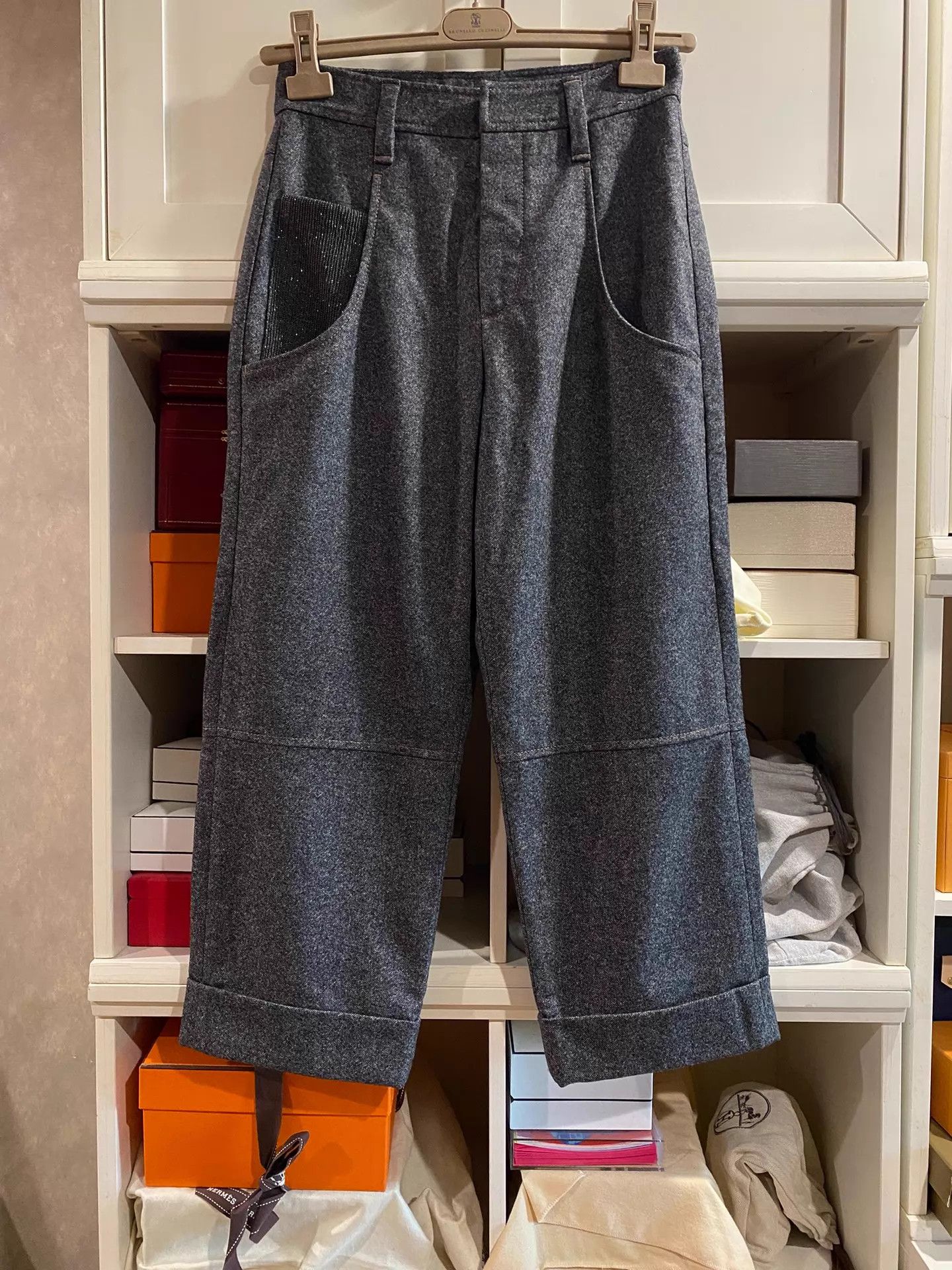 Brunello Cucinelli Brunello Cucinelli BC Wool Chinos Cropped 36 Size US 36 / EU 52 - 1 Thumbnail