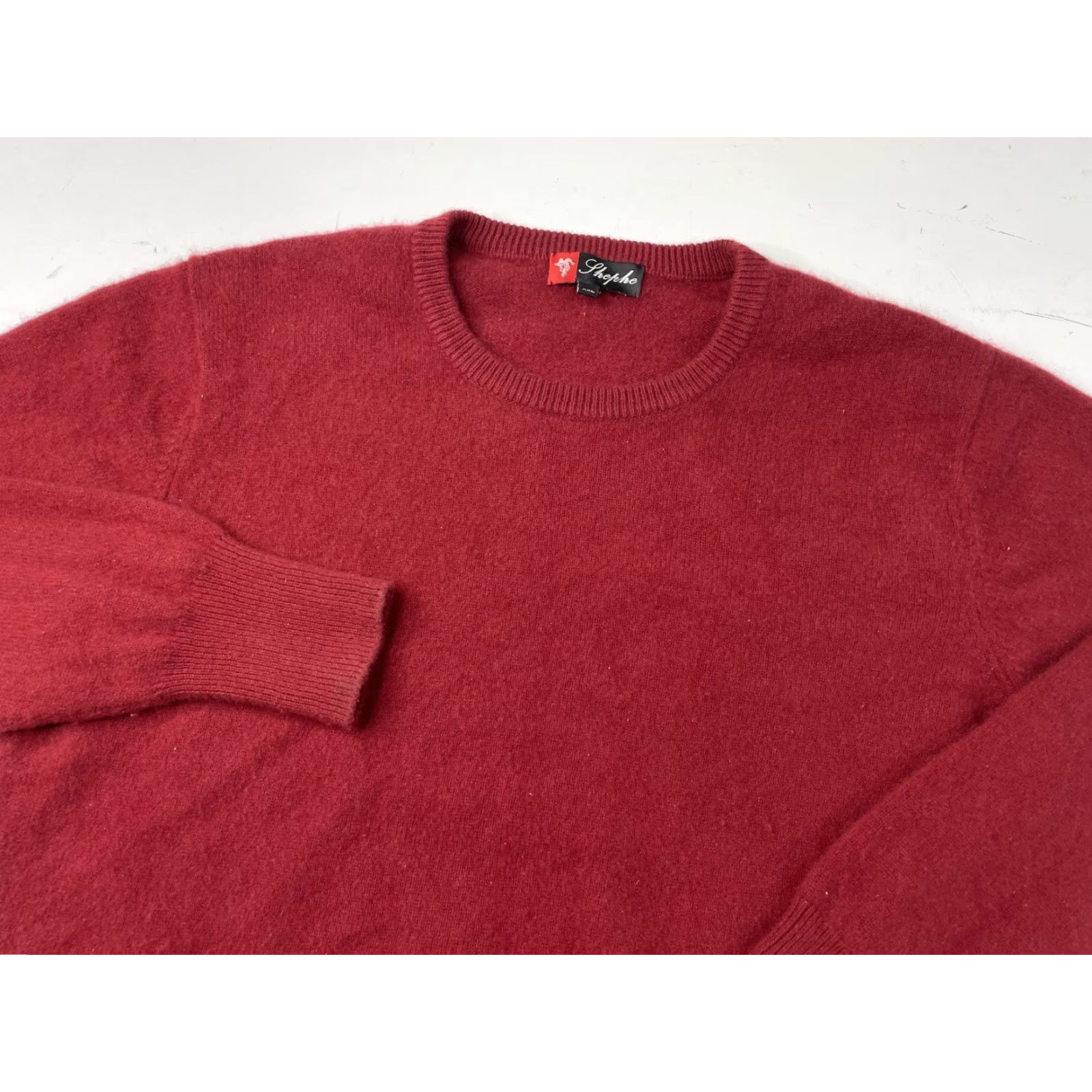Vintage Shephe 100% Cashmere Pullover Crewneck Sweater Red Mens 2XL Size US XXL / EU 58 / 5 - 2 Thumbnail