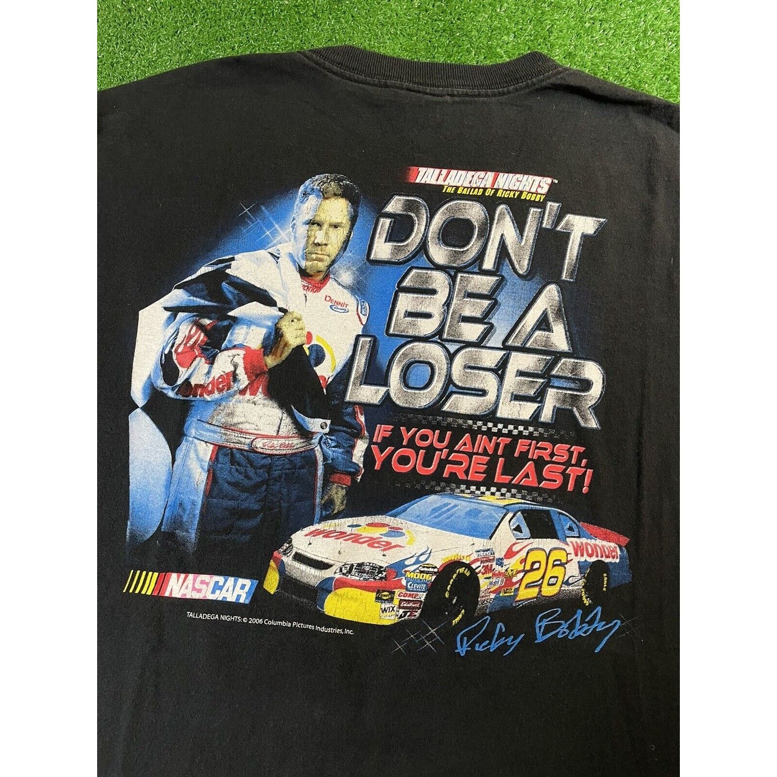 image of Vintage Will Ferrell Ricky Bobby Movie Black Promo Shirt, Men's (Size 2XL)