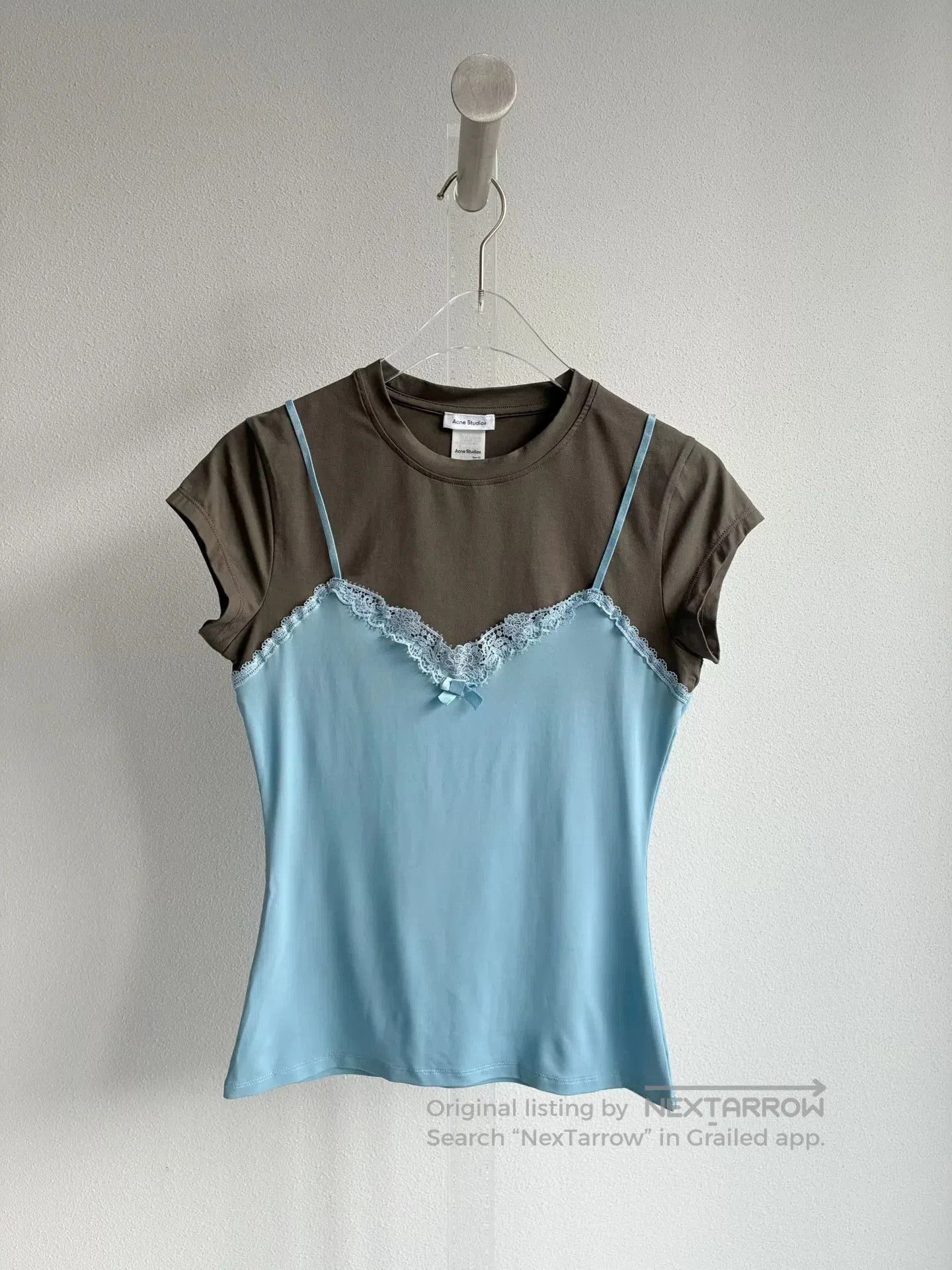 Acne Studios Acne Studios Bow Lace Short Sleeve Top. Size XS / US 0-2 / IT 36-38 - 2 Thumbnail