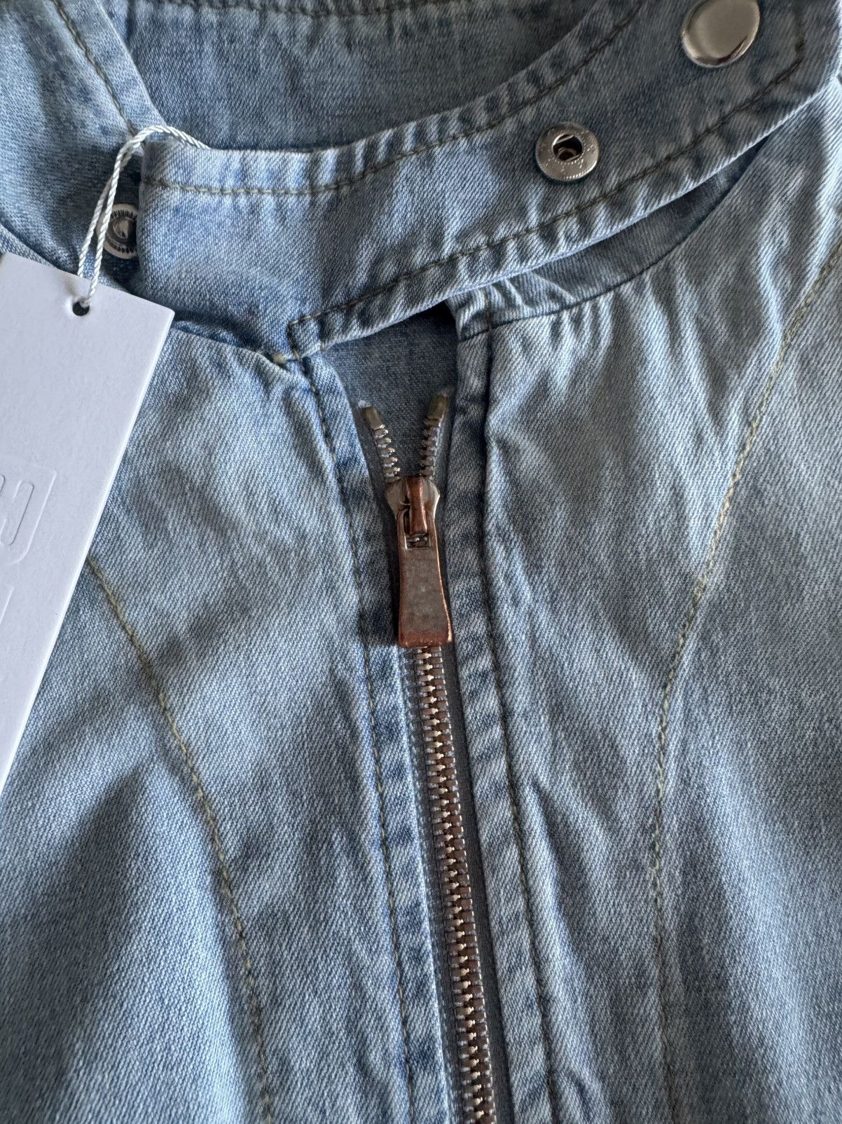 EB Denim EB Denim St. Crotix Asymmetric Corset Denim Jacket Size XS Size XS / US 0-2 / IT 36-38 - 6 Thumbnail