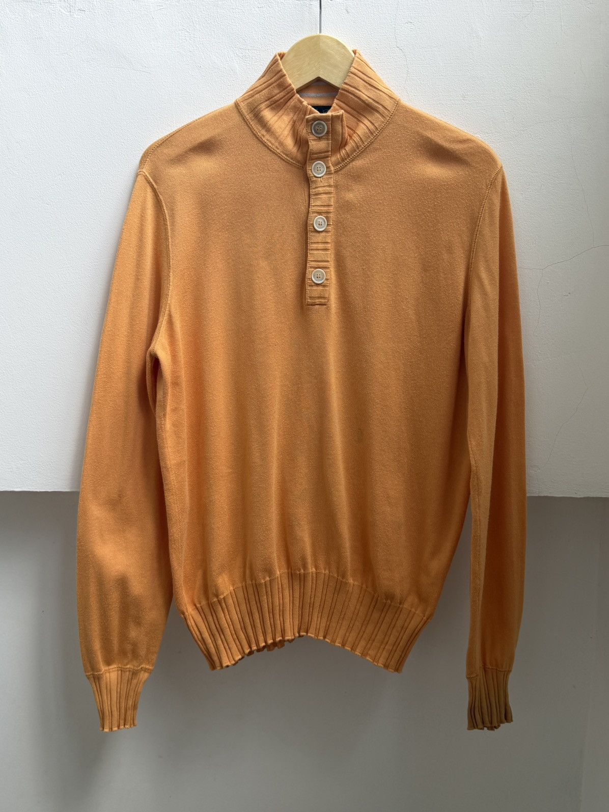 Loro Piana Loro Piana Button Mock Neck Sweater Peach Orange Size US M / EU 48-50 / 2 - 1 Thumbnail