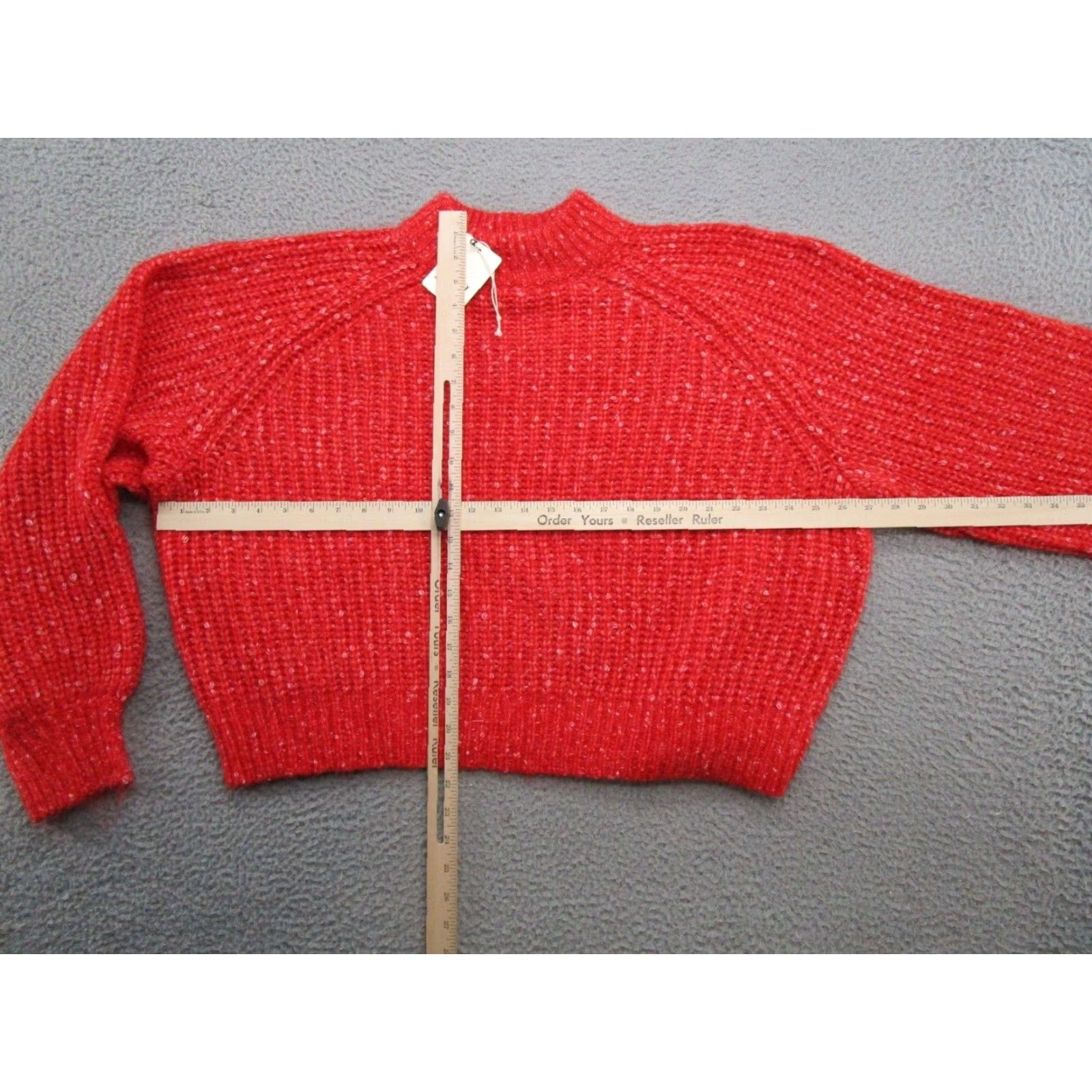 Vintage ANA Women's Oversized Chunky-Knit Wool Blend Pullover Sweater 2XL Red Shirt Womens Size XXL / US 16-18 / IT 52-54 - 5 Thumbnail