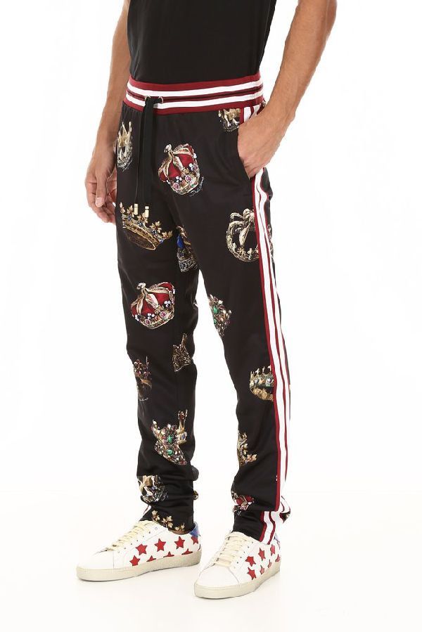 Dolce & Gabbana Dolce & Gabbana Crown Motif Printed Track Pants Size US 30 / EU 46 - 1 Thumbnail
