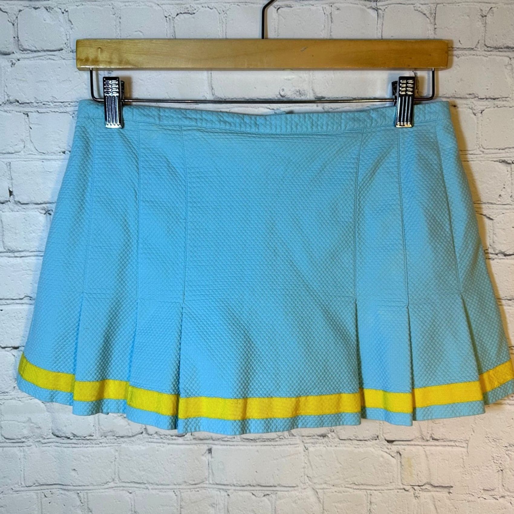 Lilly Pulitzer VINTAGE Lilly Pulitzer Skort Blue Piqué Pleated with Yellow Trim 6 Women Gl Size ONE SIZE - 2 Thumbnail