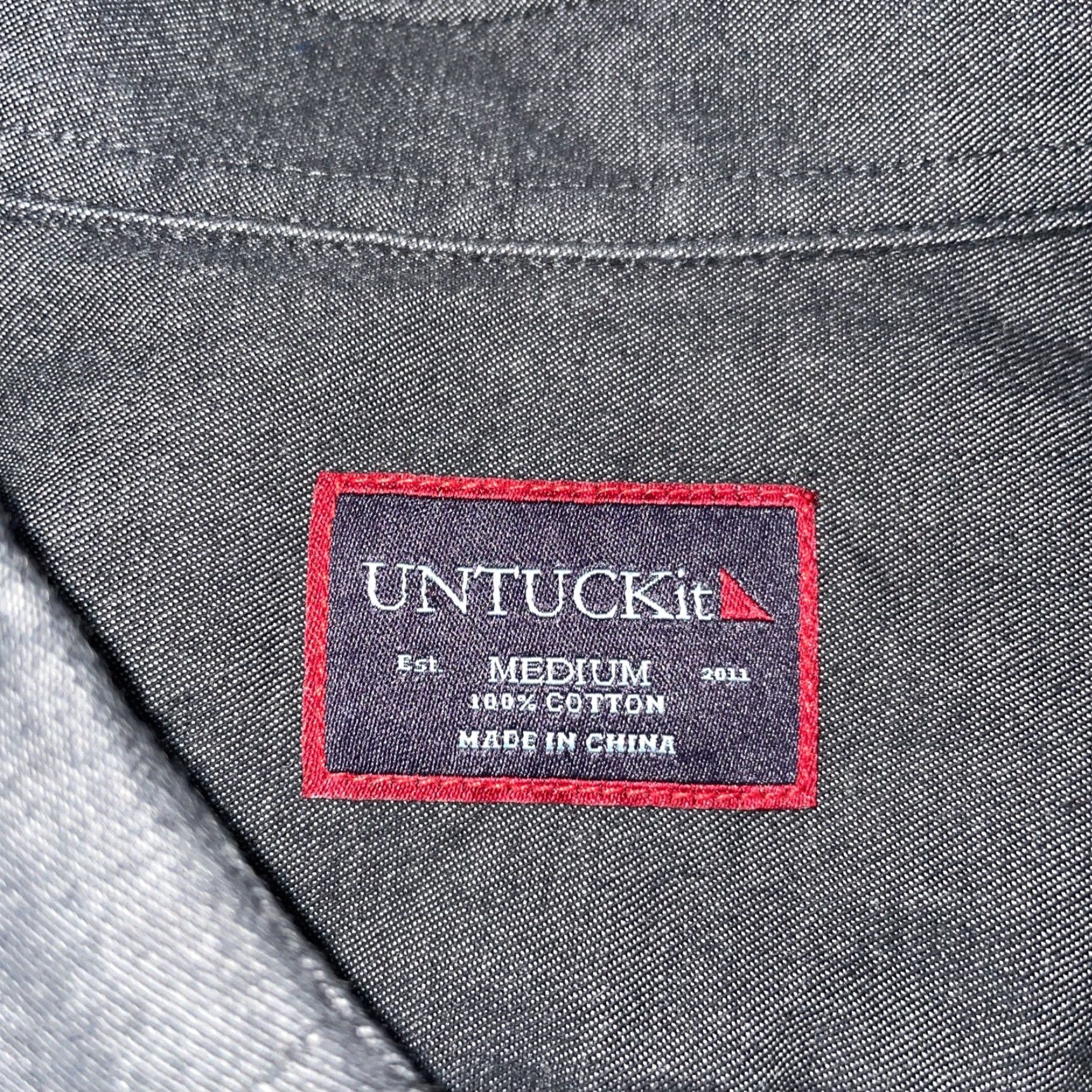 UNTUCKit VINTAGE Untuckit Gray Men's Button-Down Shirt Long Sleeve Medium M Size US M / EU 48-50 / 2 - 3 Thumbnail