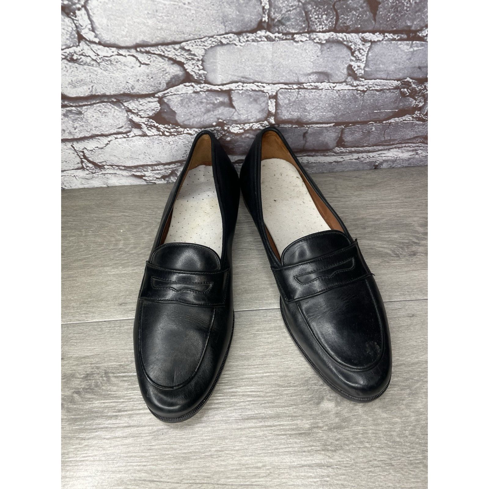 Paolo Mondo Paolo Mando Firenze Black Leather Penny Loafers Dress Shoes Size US 12 / EU 45 - 1 Thumbnail