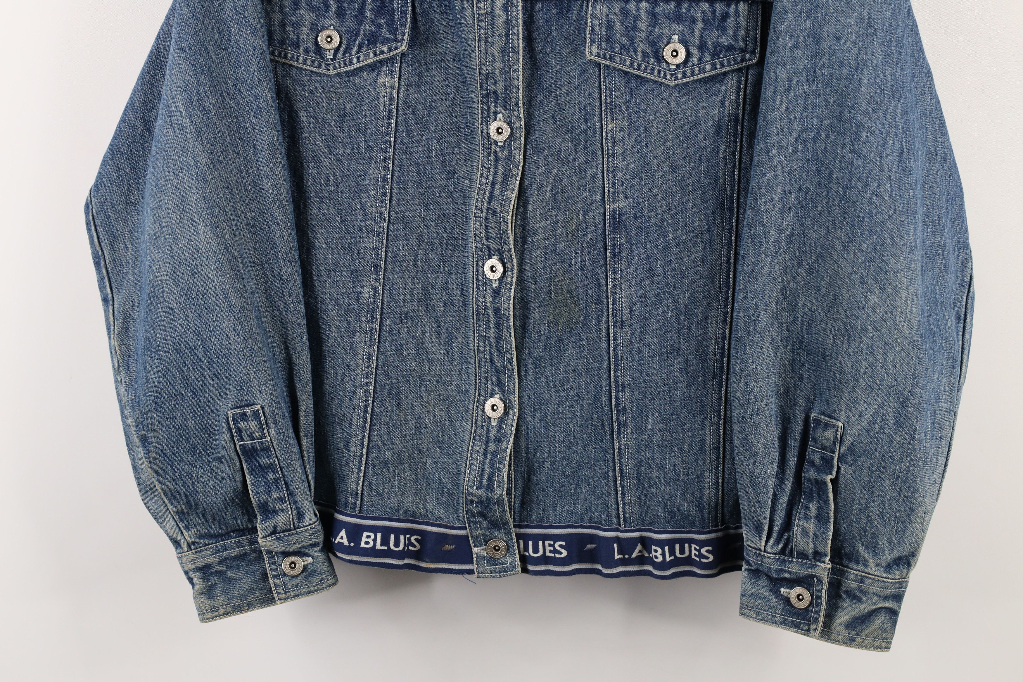 Vintage Vintage 90s Y2K LA Blues Babydoll Denim Trucker Jacket Size L / US 10 / IT 46 - 3 Thumbnail