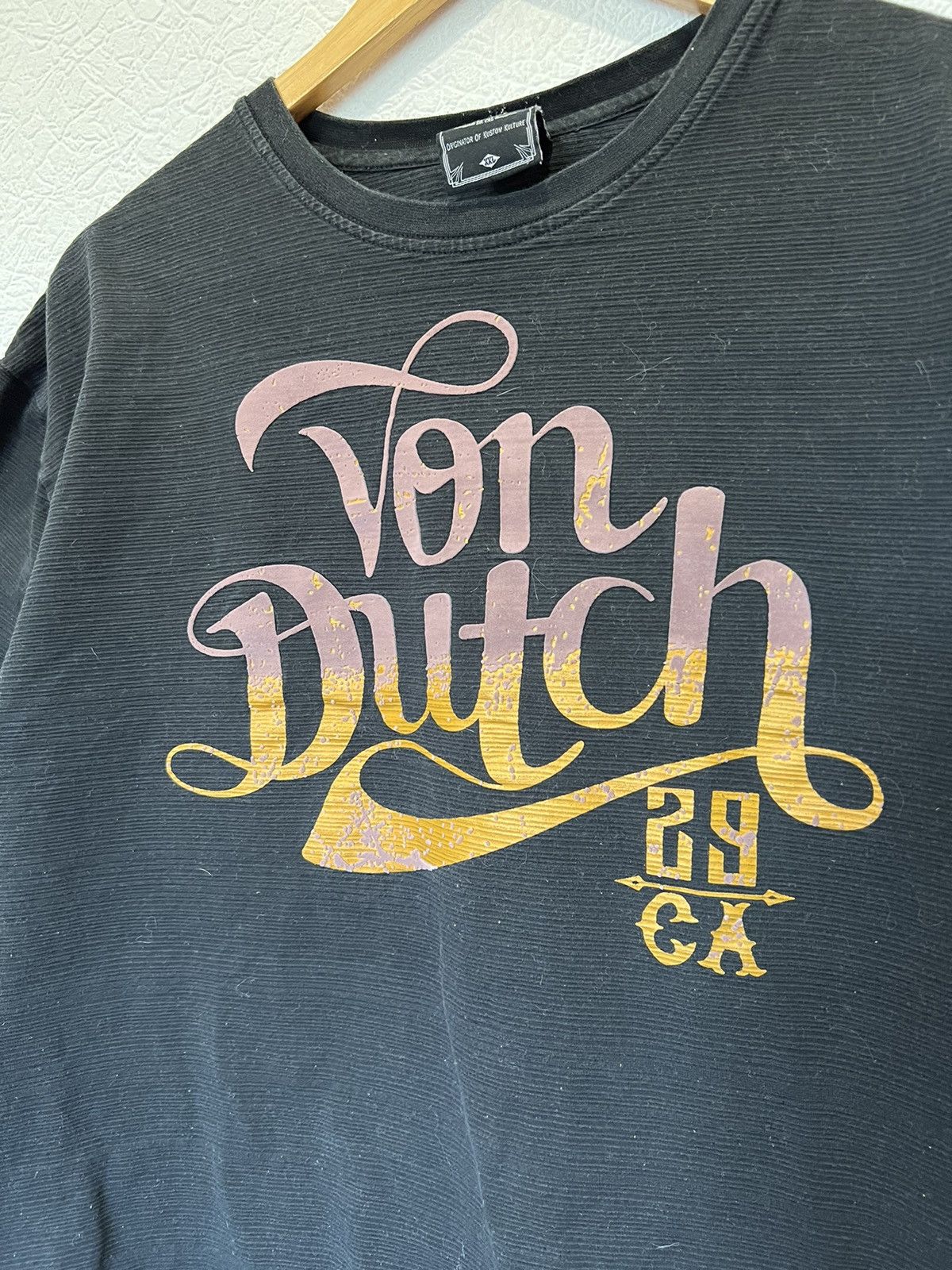 Vintage × Von Dutch Vintage Von Dutch Black T Shirt Tee Size US XXL / EU 58 / 5 - 2 Thumbnail