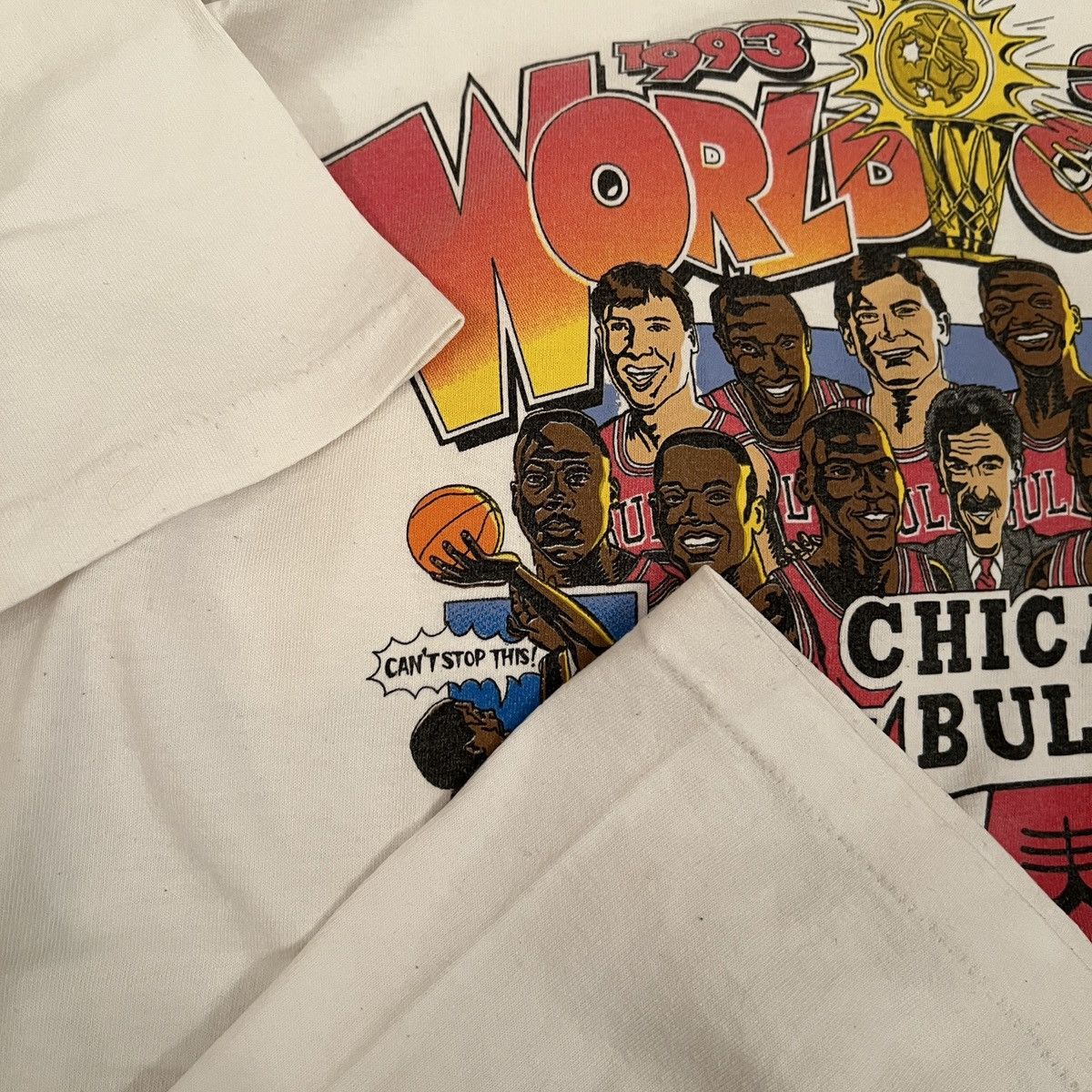 NBA × Salem Sportswear × Vintage Vintage Chicago Bulls NBA World Champions 1993 3-peat Size US XL / EU 56 / 4 - 4 Thumbnail