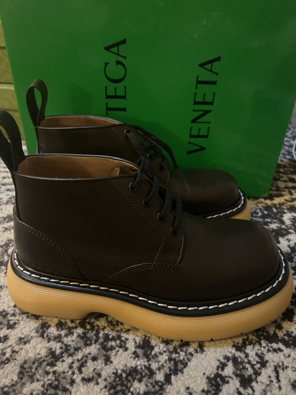 Bottega Veneta ‘The Bounce’ platform Ankle Boots Ebony Brown