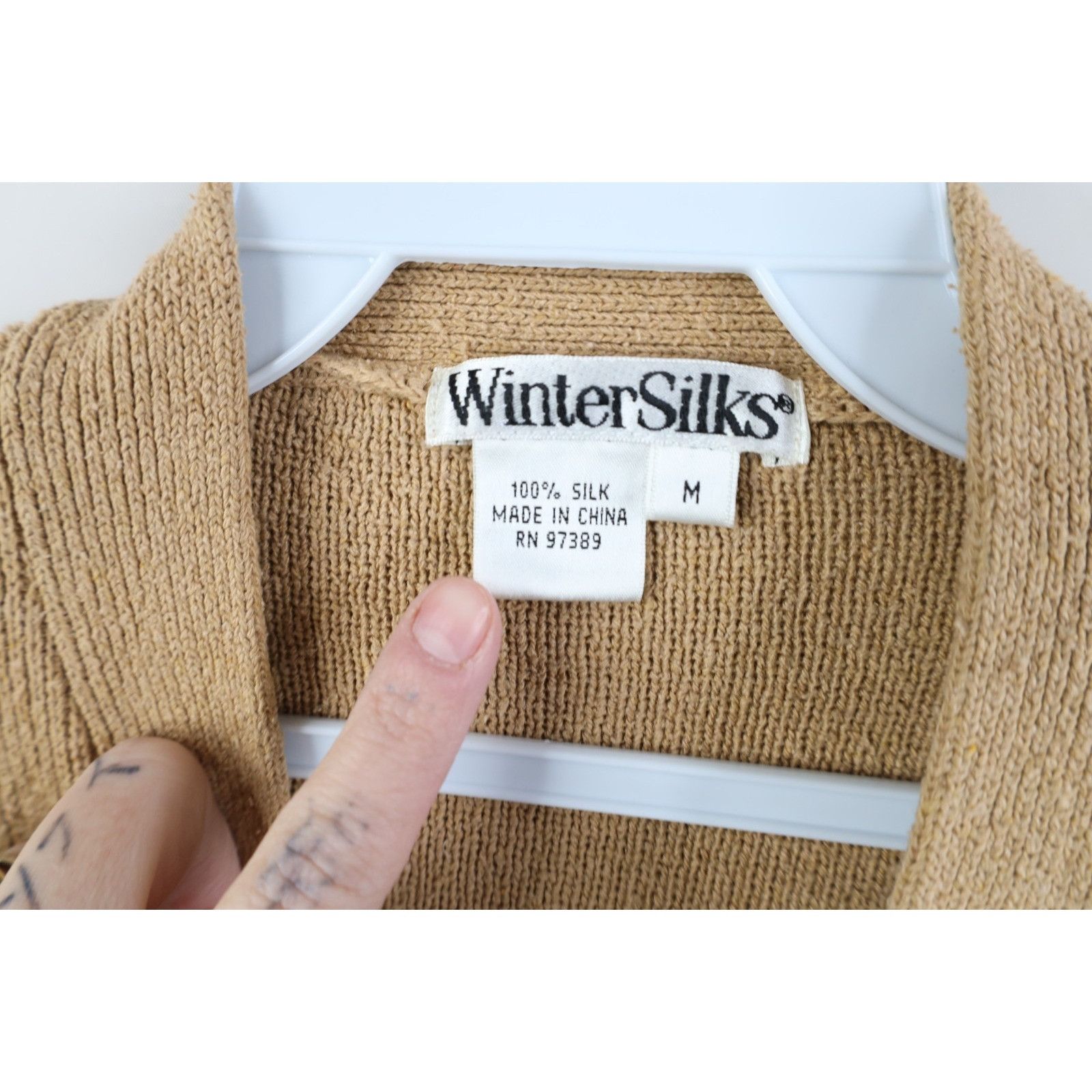 Vintage Vintage 90s Streetwear Silk Ribbed Knit Cardigan Sweater Size US M / EU 48-50 / 2 - 4 Thumbnail
