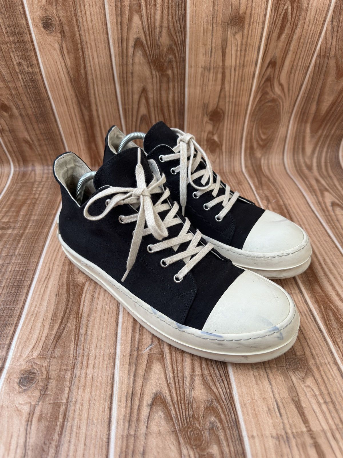 Rick Owens Rick Owens DRKSHDW Ramones (Licence Plate) Lowtops Size US 11 / EU 44 - 2 Thumbnail