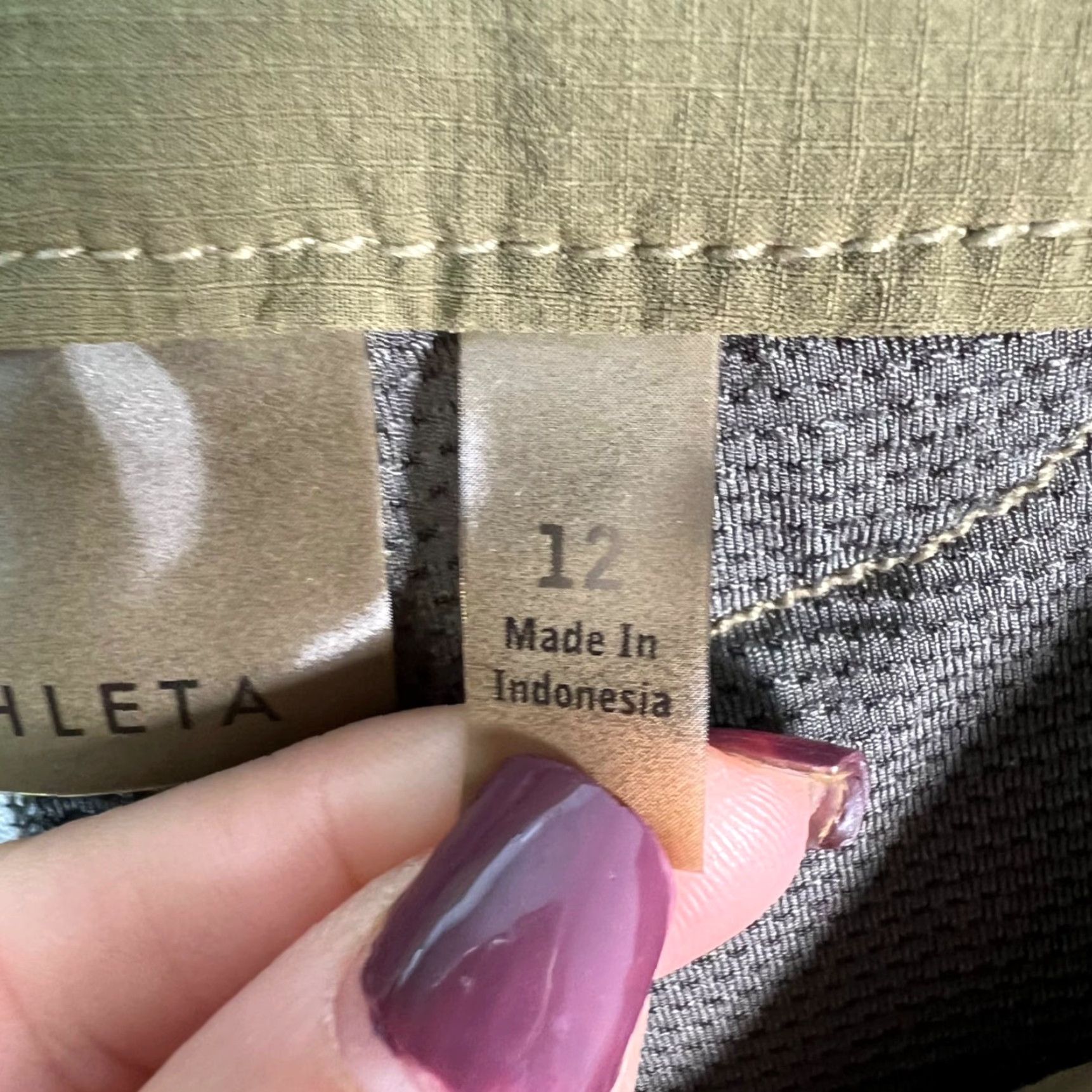 Athleta Athleta Womens Skirt 12 Olive Green Nylon Spandex Pockets Casual Mini Short Season Spring Summer VINTAGE No Size 34" / US 12 / IT 48 - 3 Thumbnail