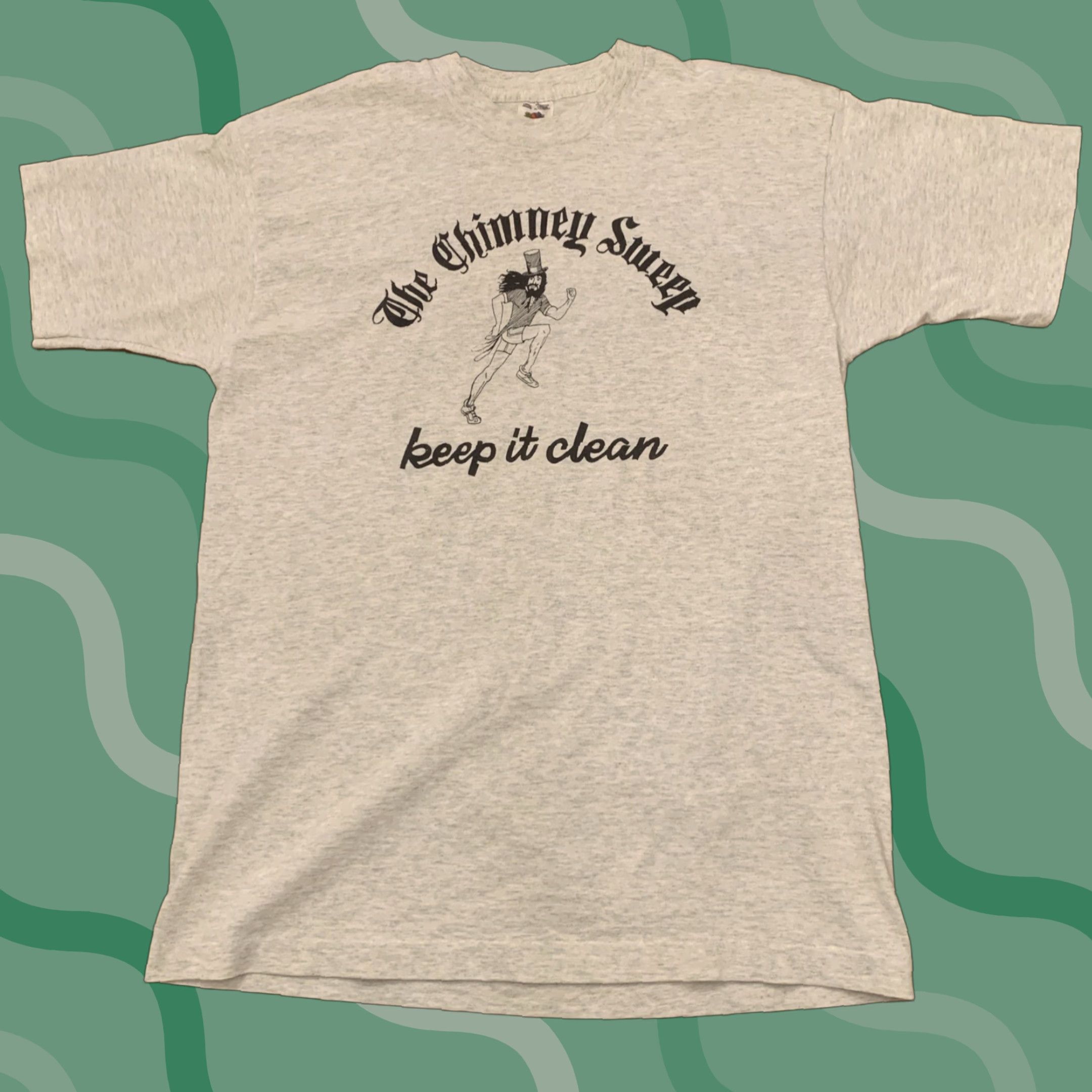 Fruit Of The Loom VINTAGE Fruit of the Loom Gray Chimney Sweep T-Shirt Adult Large Nescopeck Pennsylvania Mens Size US L / EU 52-54 / 3 - 1 Thumbnail