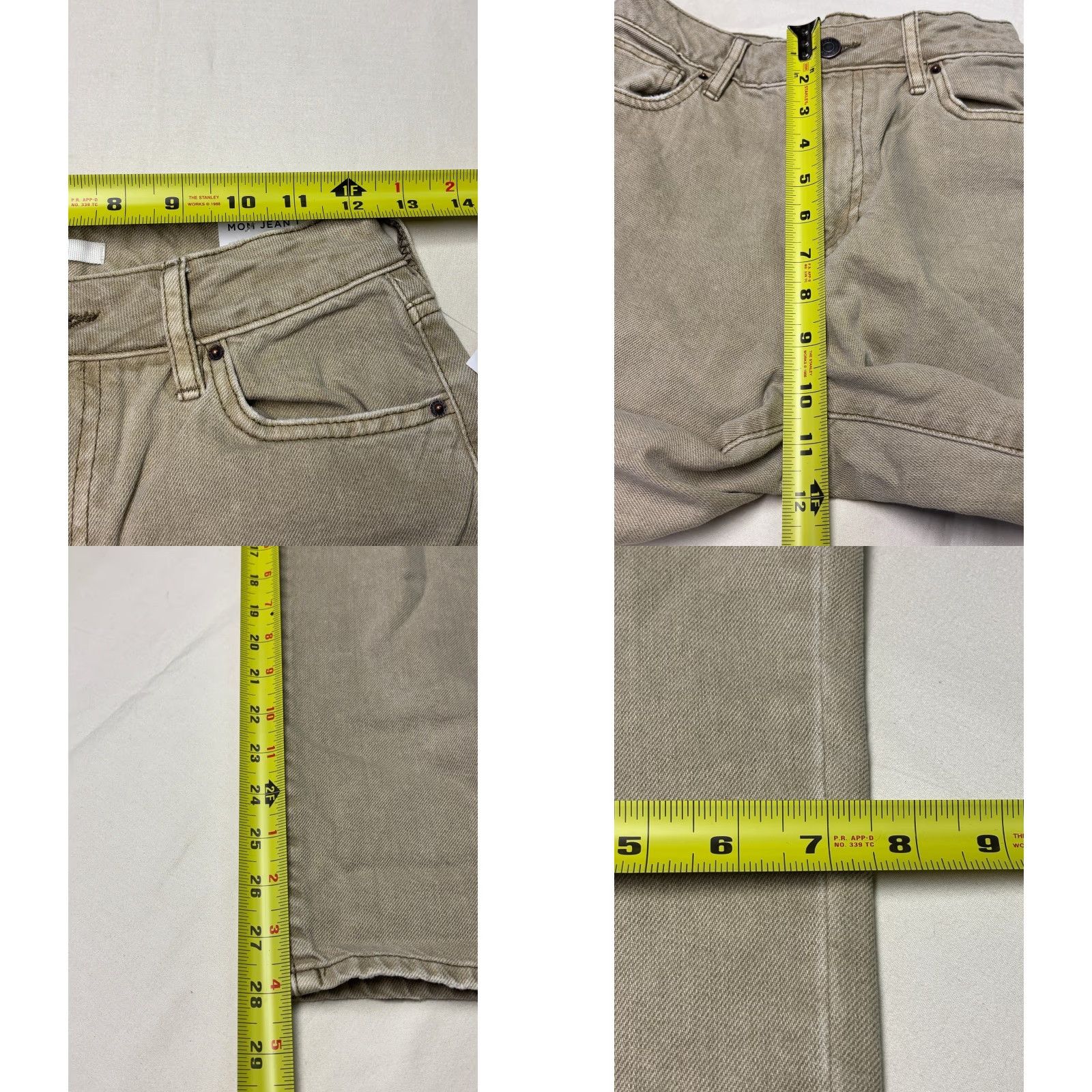 Pacsun VINTAGE PacSun Mom Jeans Tan Size 25X28 High Rise Straight Leg Casual Pants Size 42" / US 20 - 9 Thumbnail