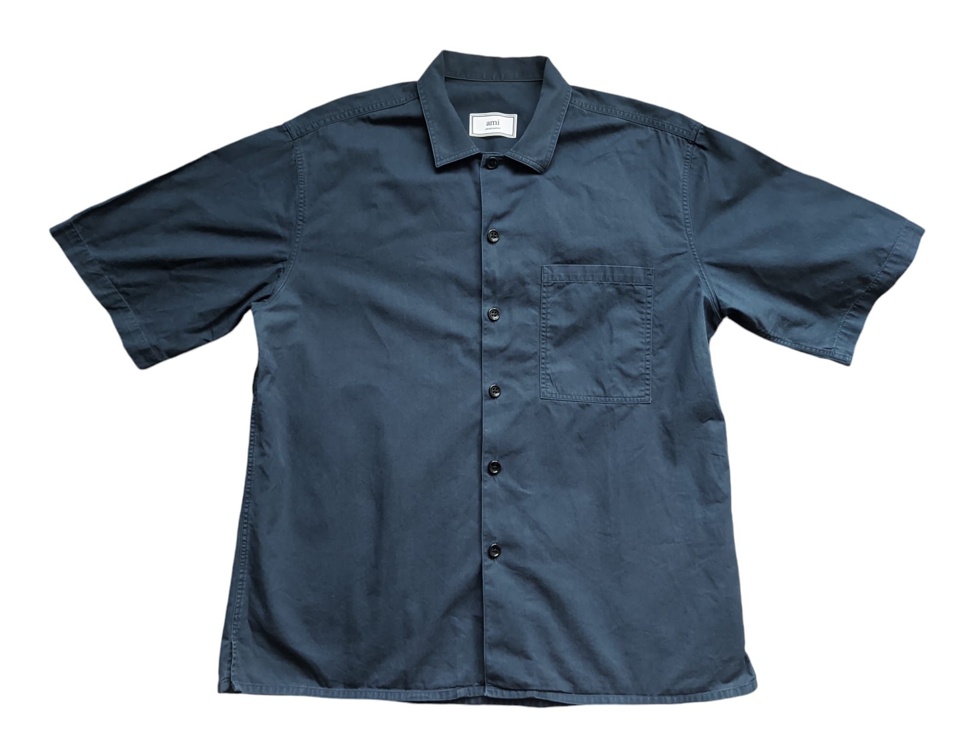 AMI AMI Short Sleeve Navy Button Down Size US L / EU 52-54 / 3 - 5 Thumbnail