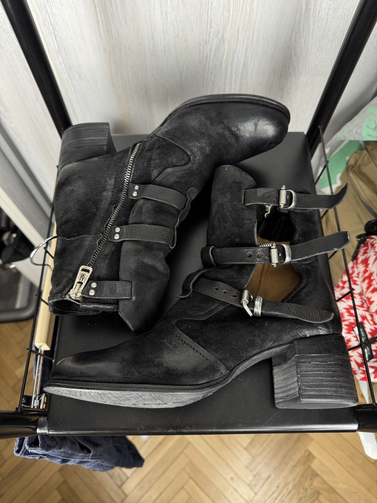A.S.98 A.S.98 AirStep Women's Leather Ankle Boots Zipper Biker 40 Size US 10 / IT 40 - 9 Thumbnail