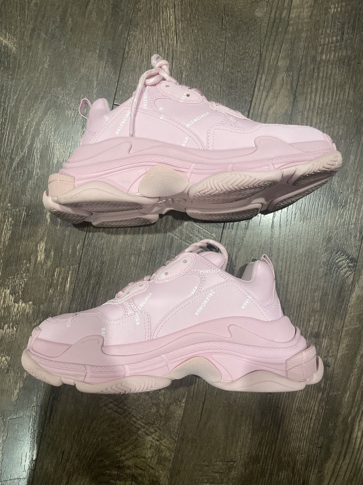 Balenciaga Balenciaga Triple S All Over Logo Pink Sneakers – Size 9 Size US 9 / IT 39 - 5 Thumbnail
